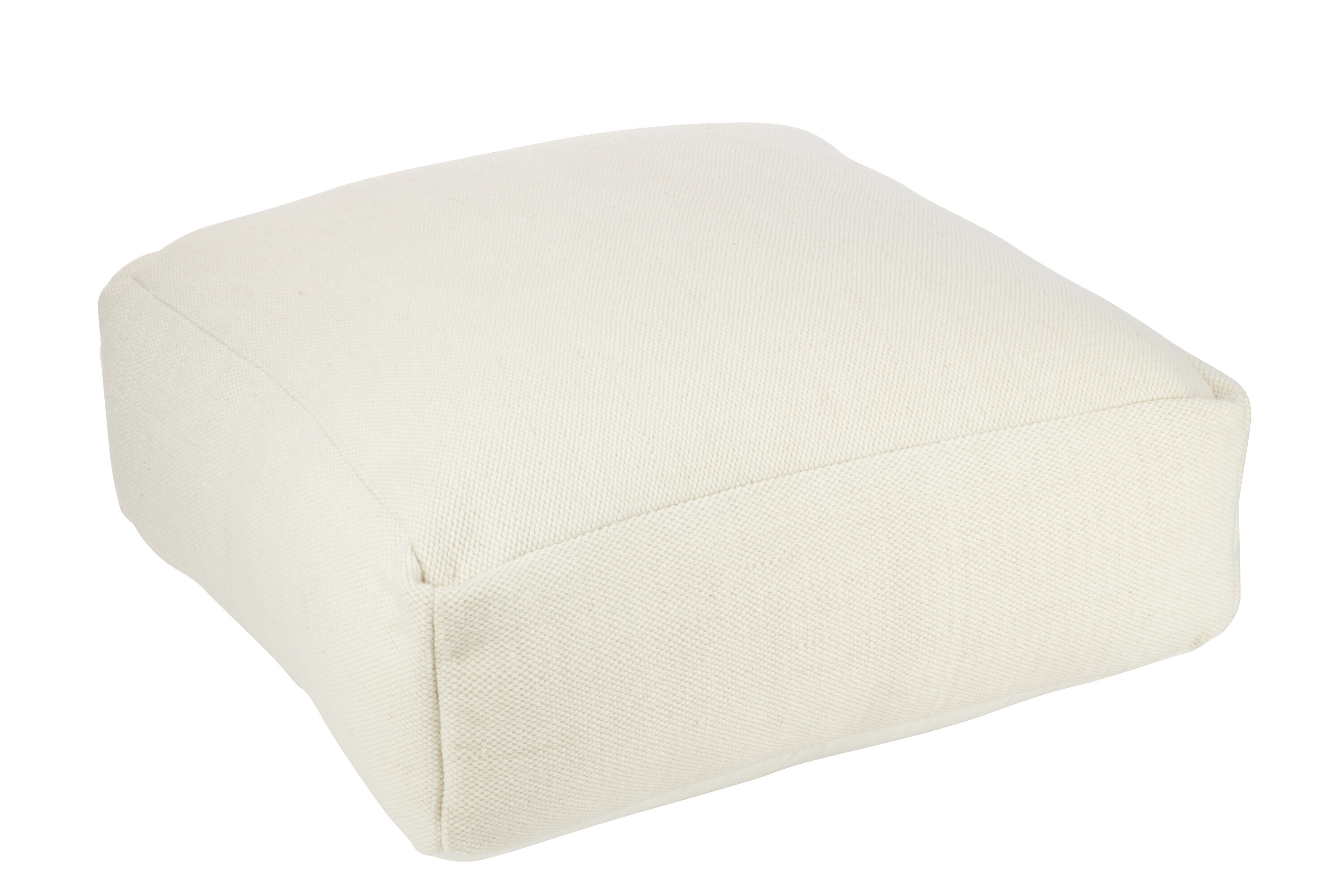 POUF CARRÉ LAINE CRÈME