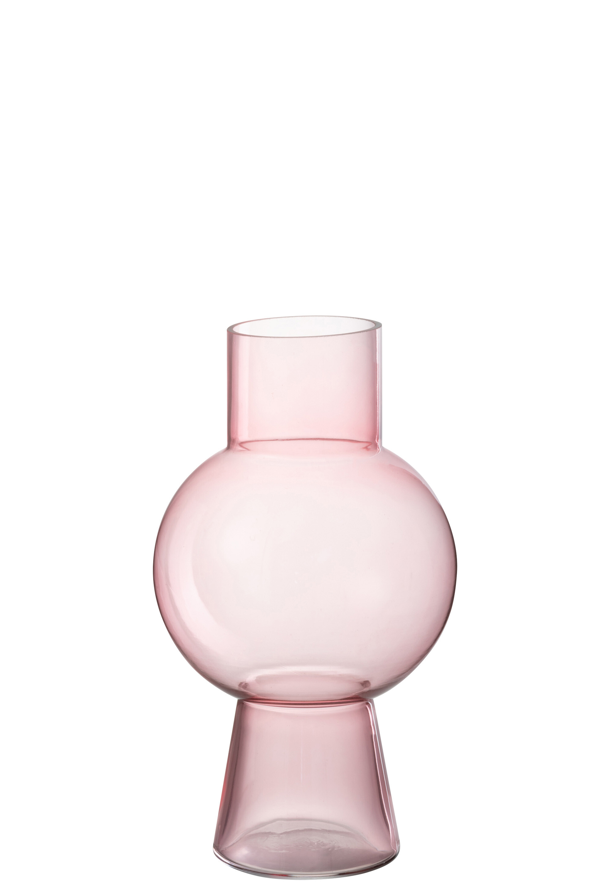 VASE BOULE VERRE ROSE CL M 