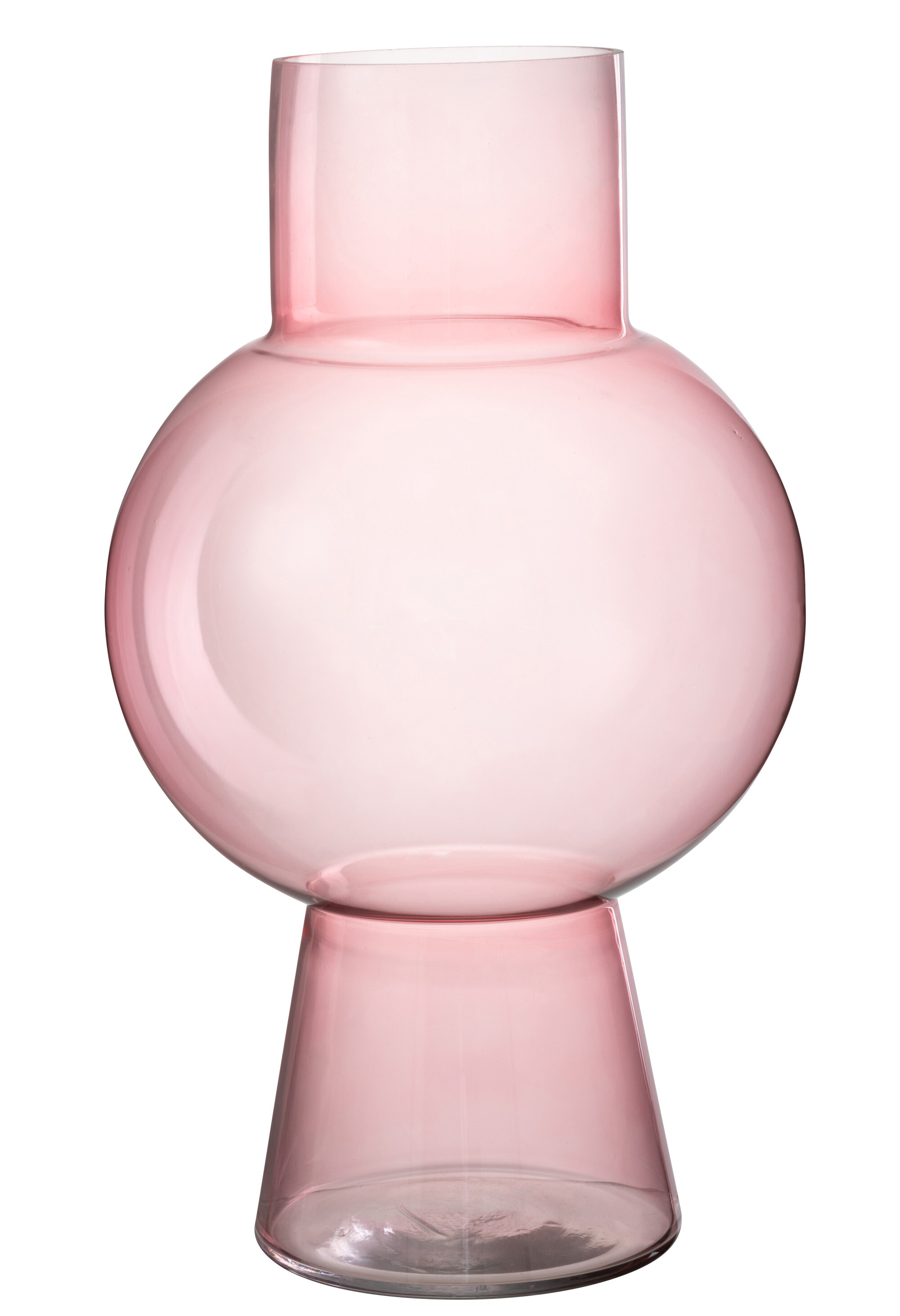 VASE BOULE VERRE ROSE CLE L