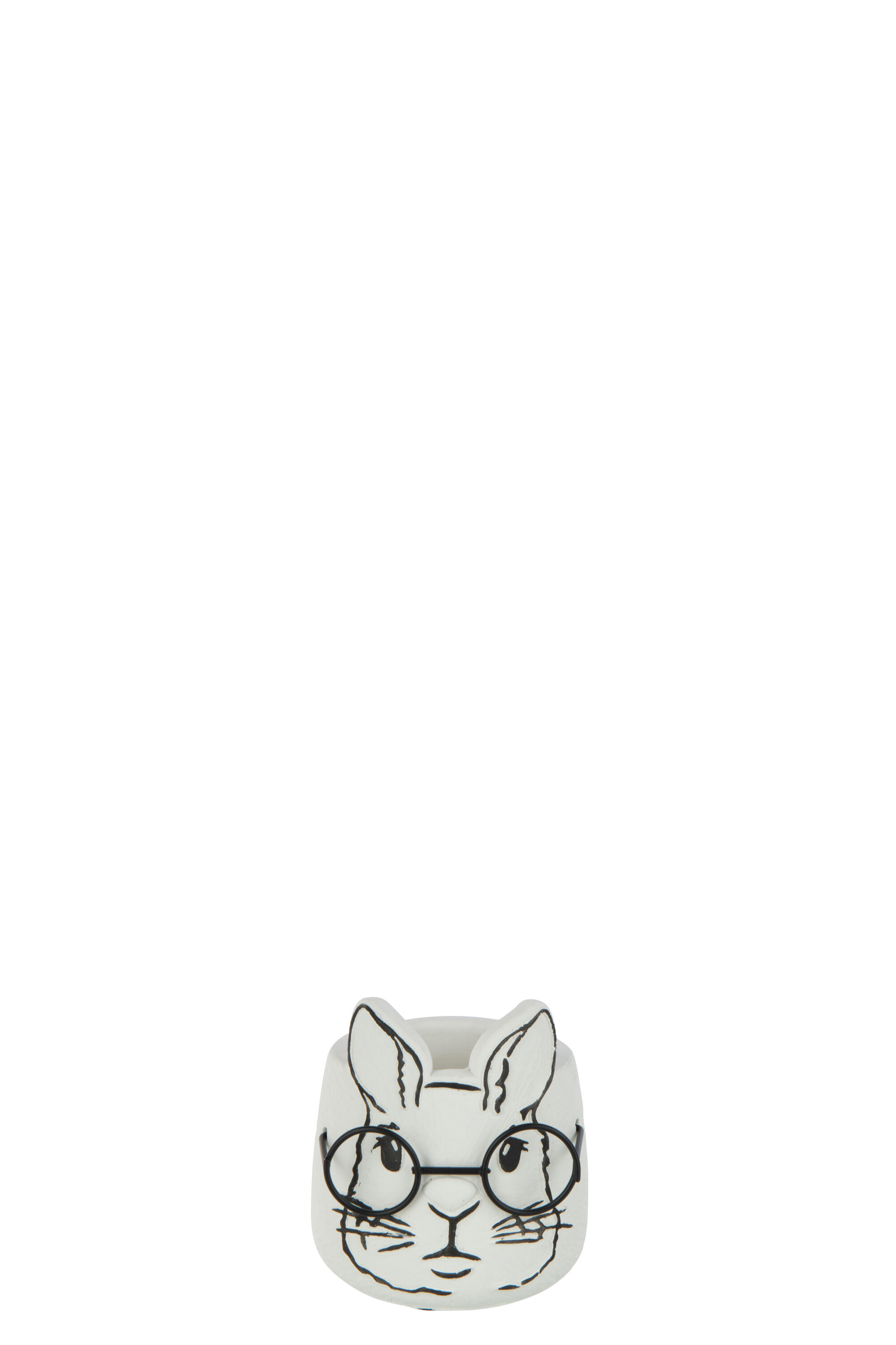 CACHEPOT LAPIN CIMENT BLANC S