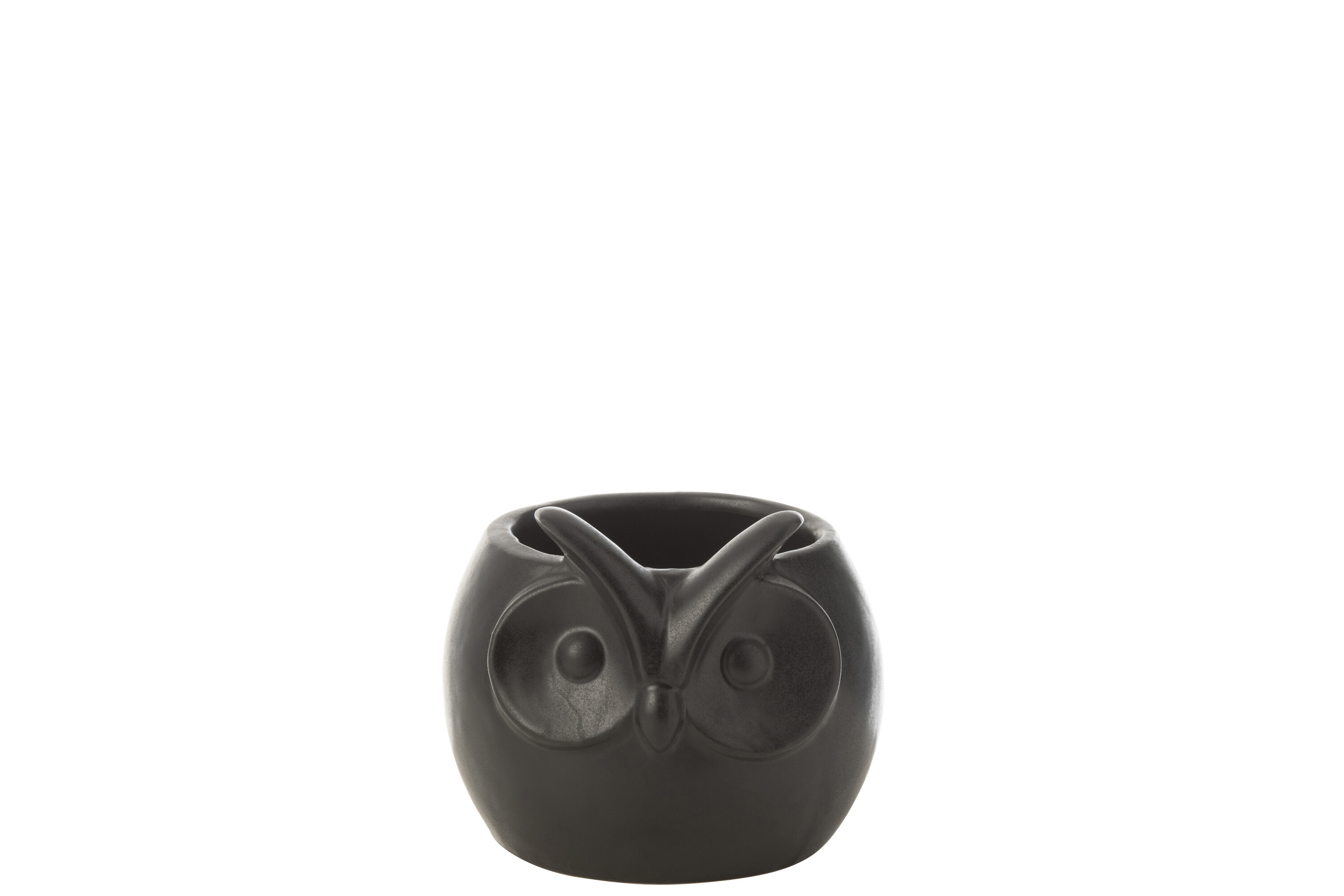 CACHEPOT HIBOU NOIR POR S