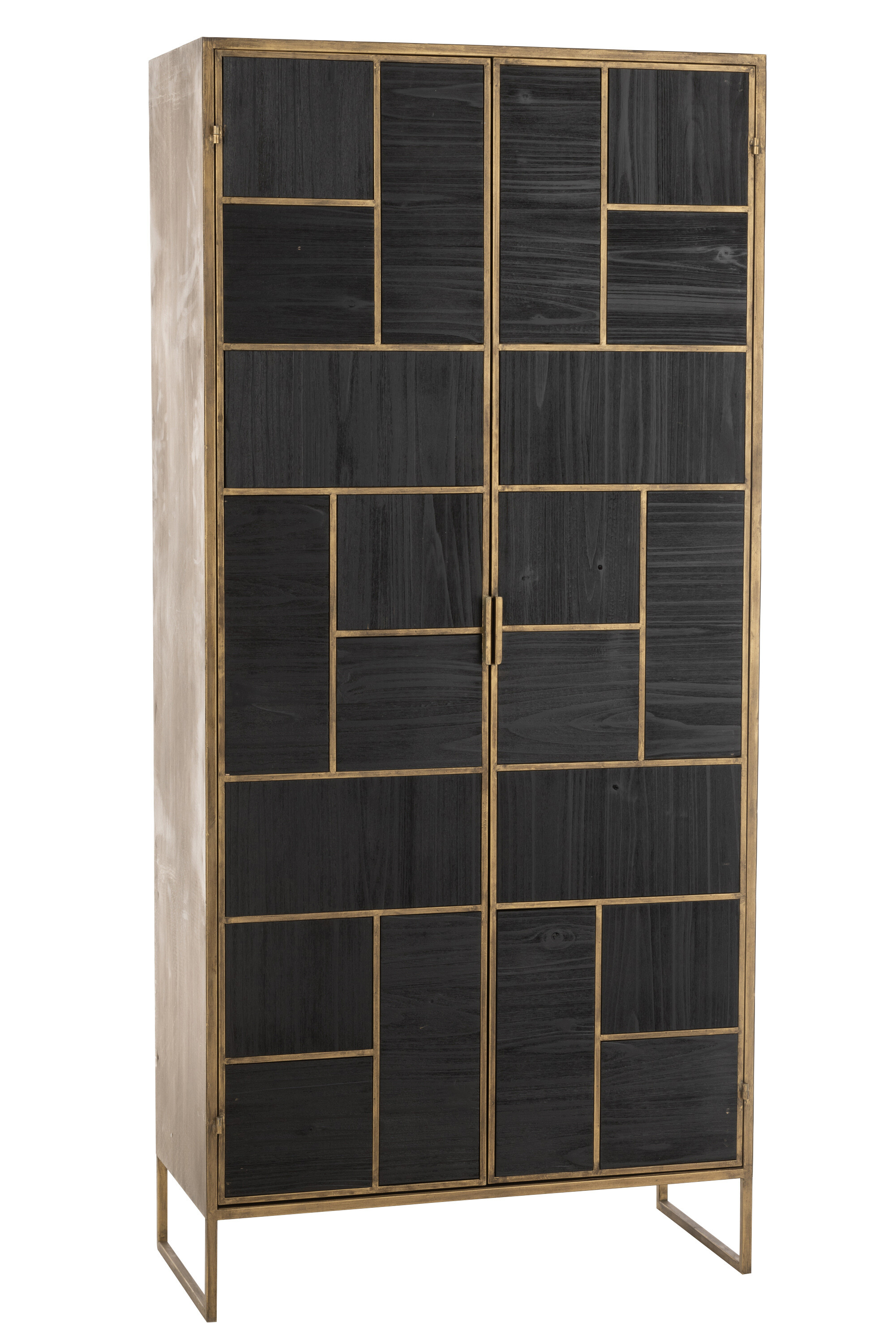 ARMOIRE MOSAI SAPIN/FER NOI/OR