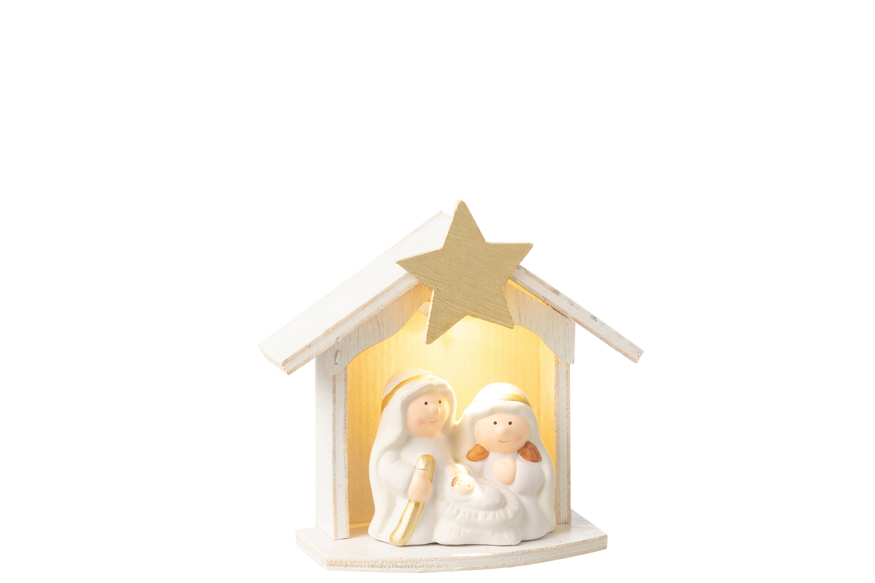 CRECHE LED PORCEL BLANC/OR S