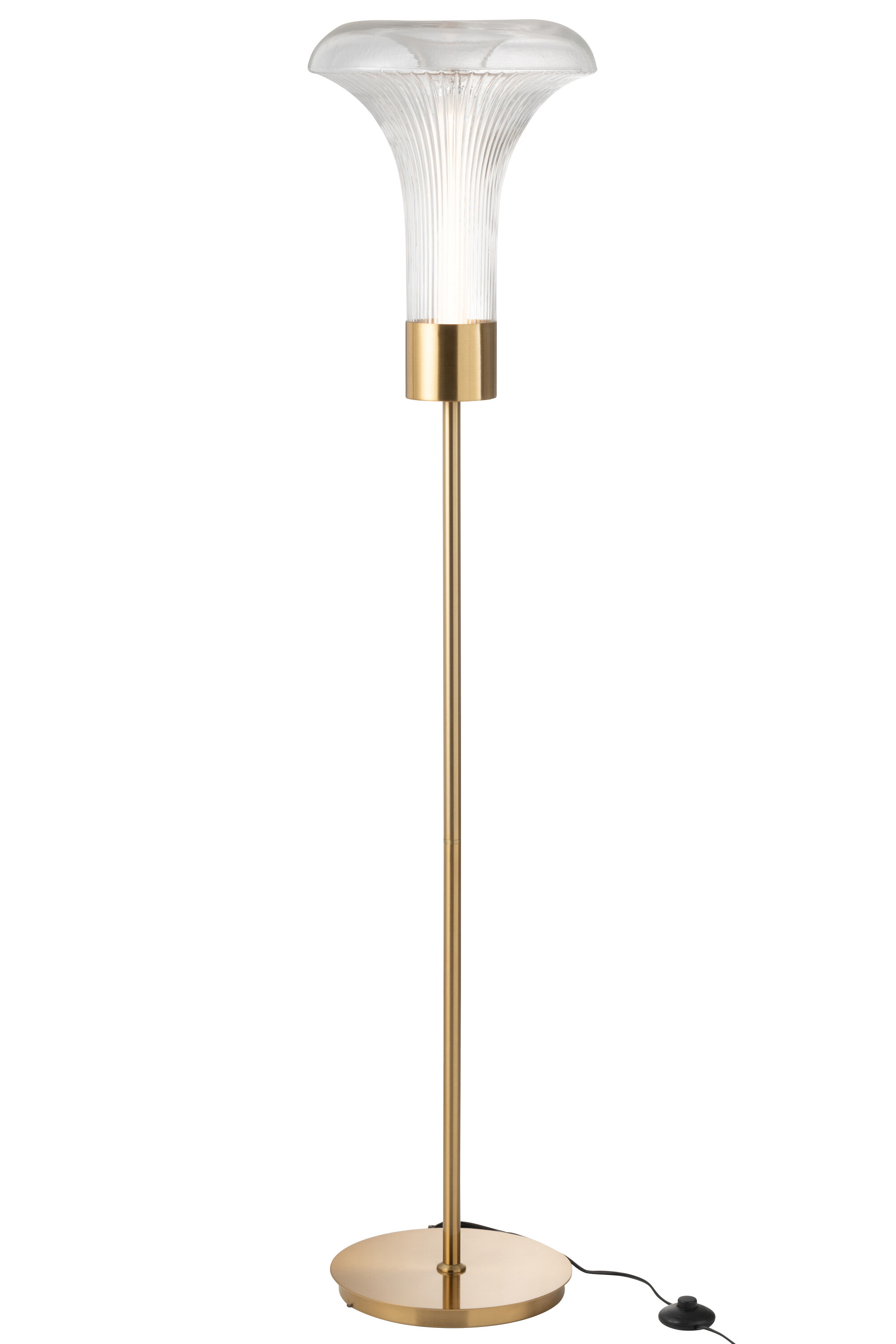 FLOOR LAMP LED GD MET/GL TRANS