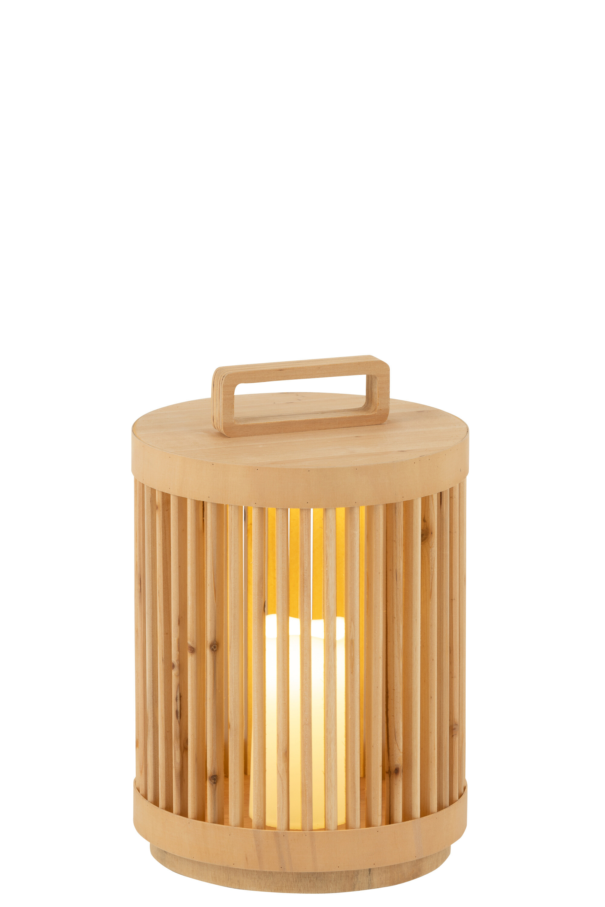 LAMPE CYLIND BOIS/LED NAT L