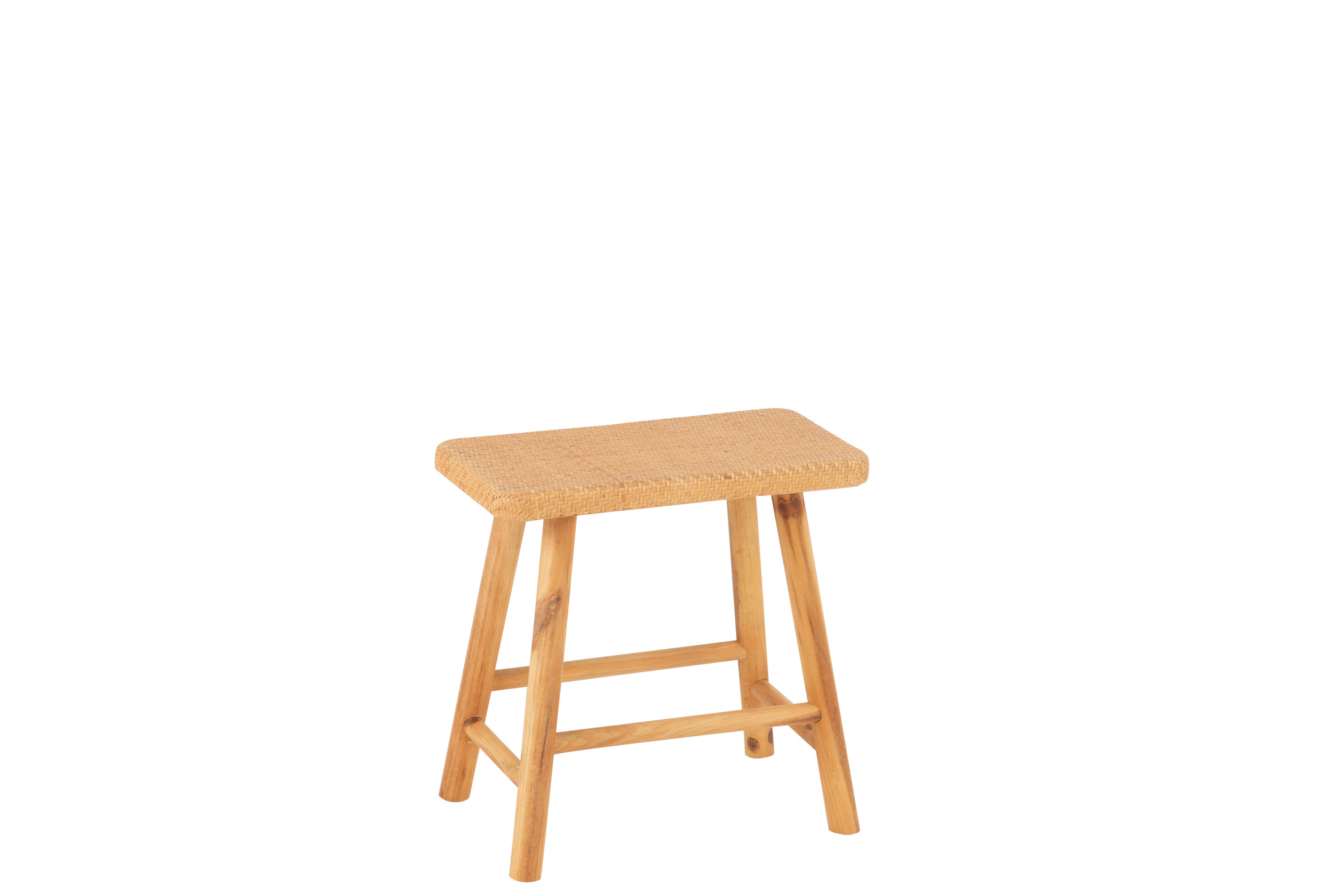 TABOURET RECT ROTIN/BS NAT