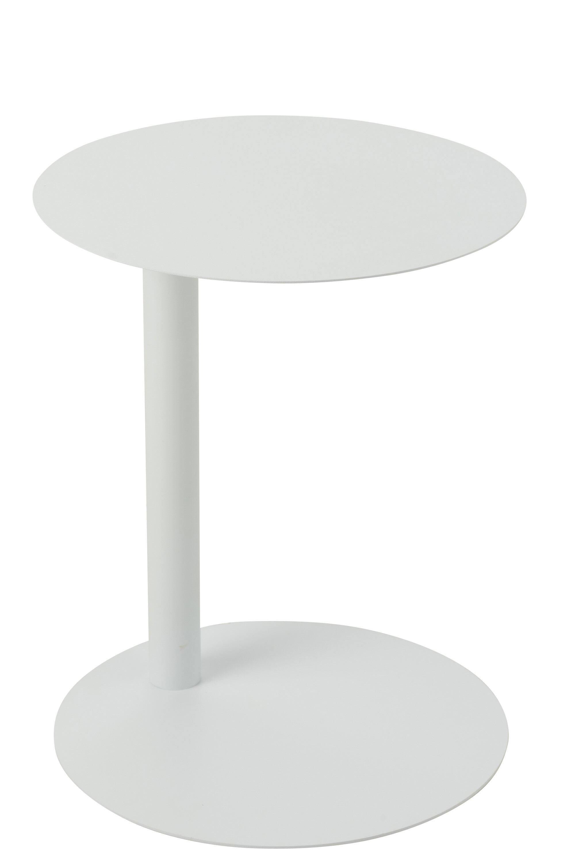 TABLE APPOINT RONDE MET BLANC