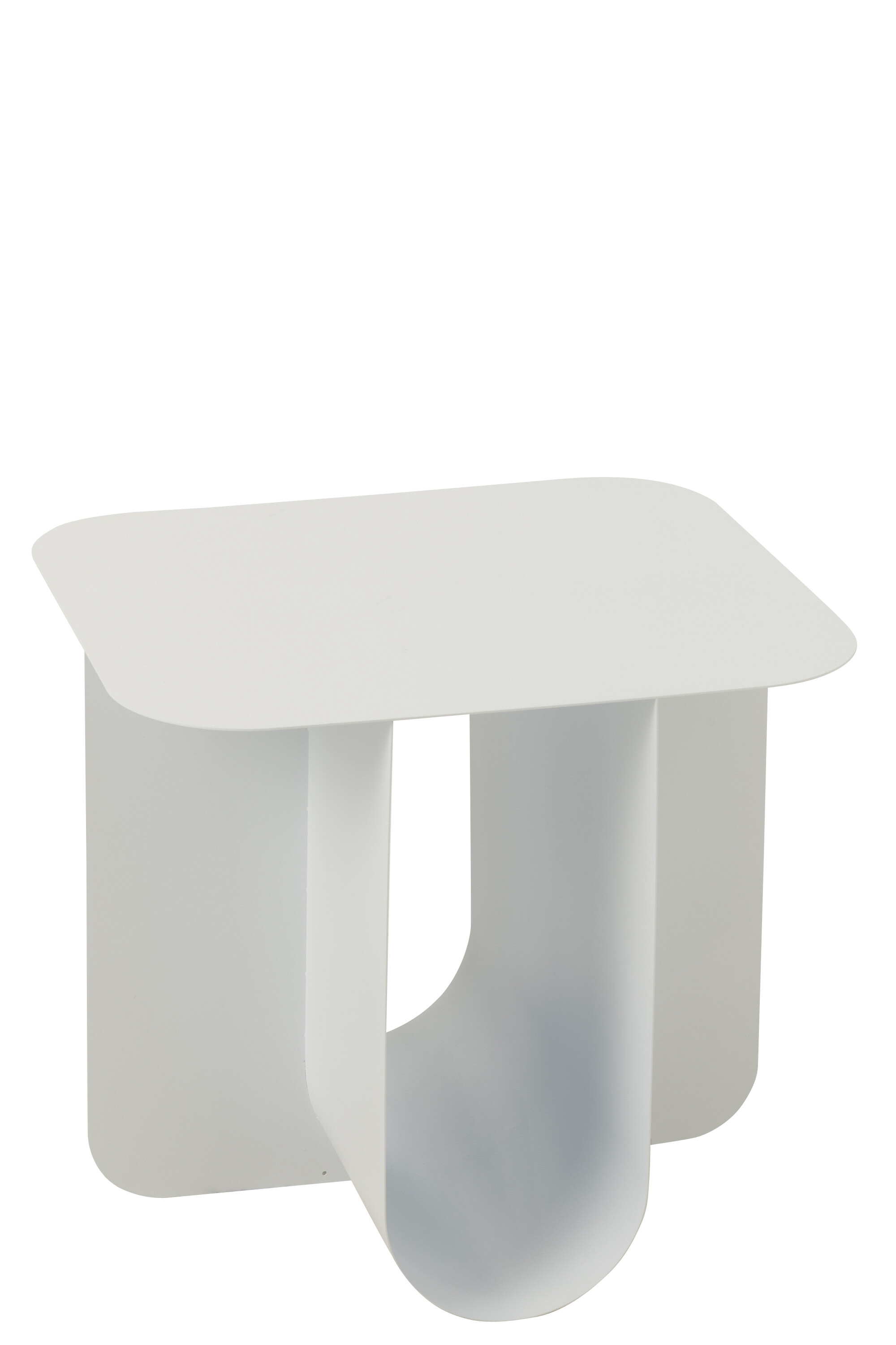 TABLE APPOINT CARREE MET BLANC