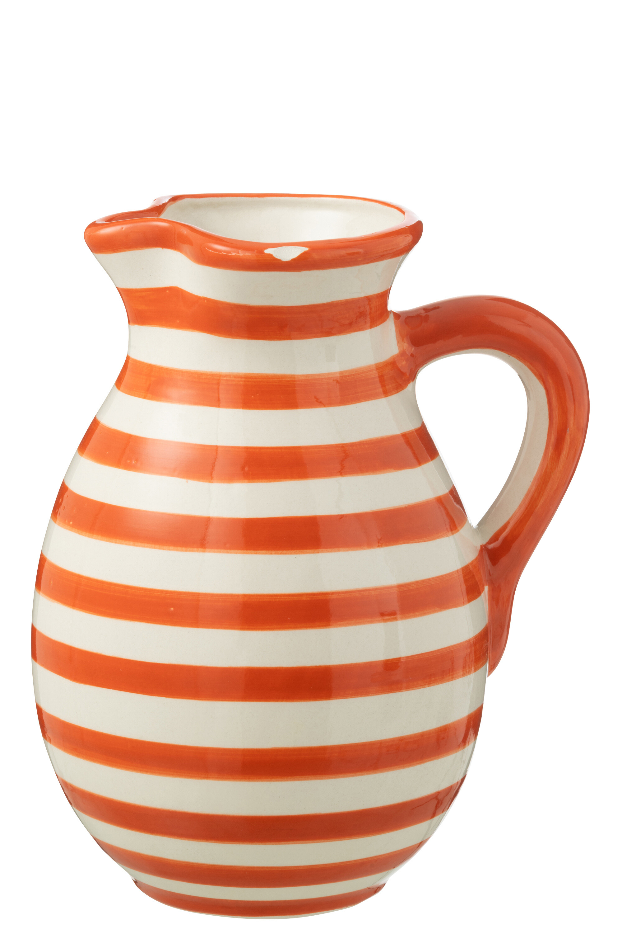 PITCHER GRANA STR CER WH/ORA L