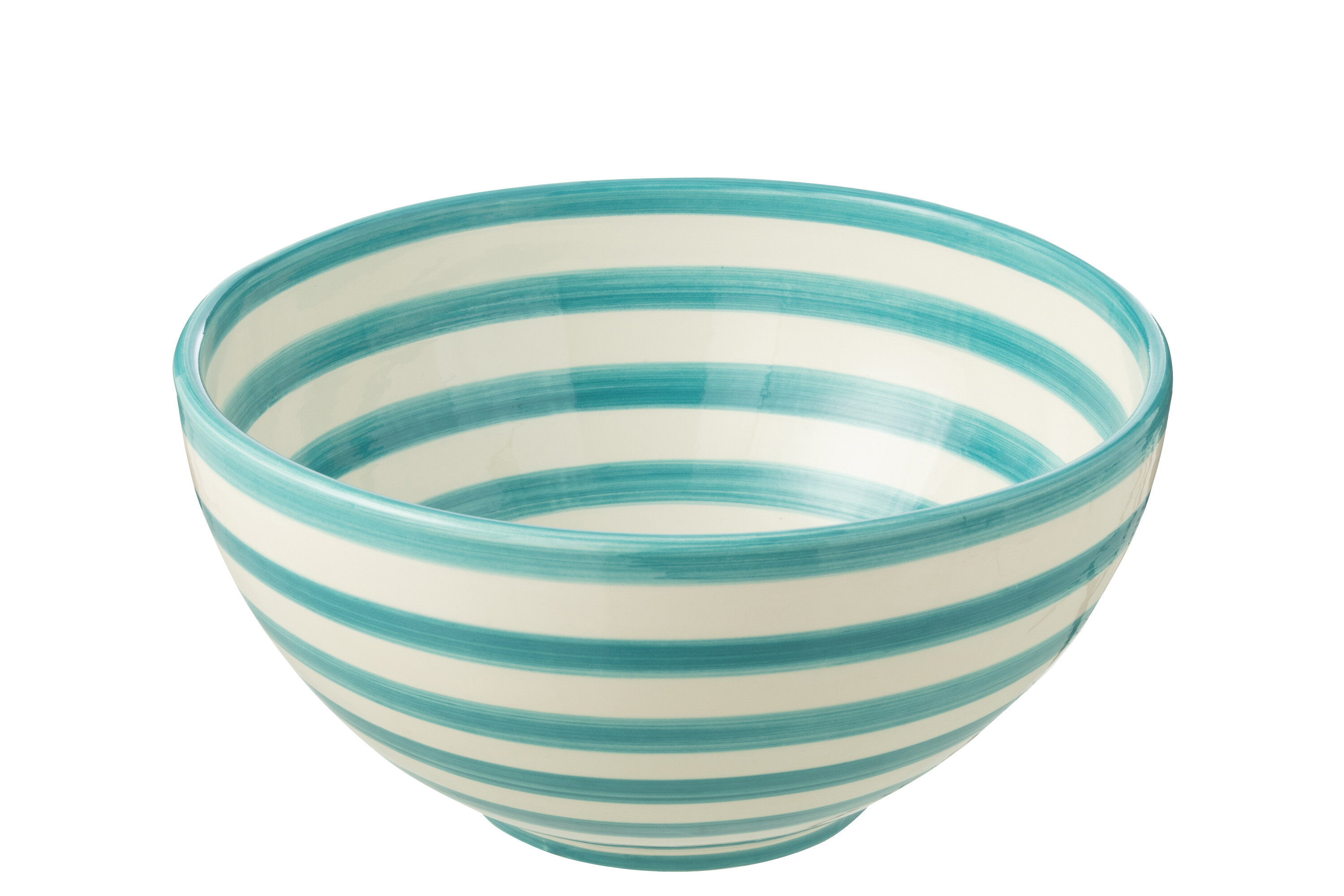 BOWL GRANA ST HI CER WH/AQUA L