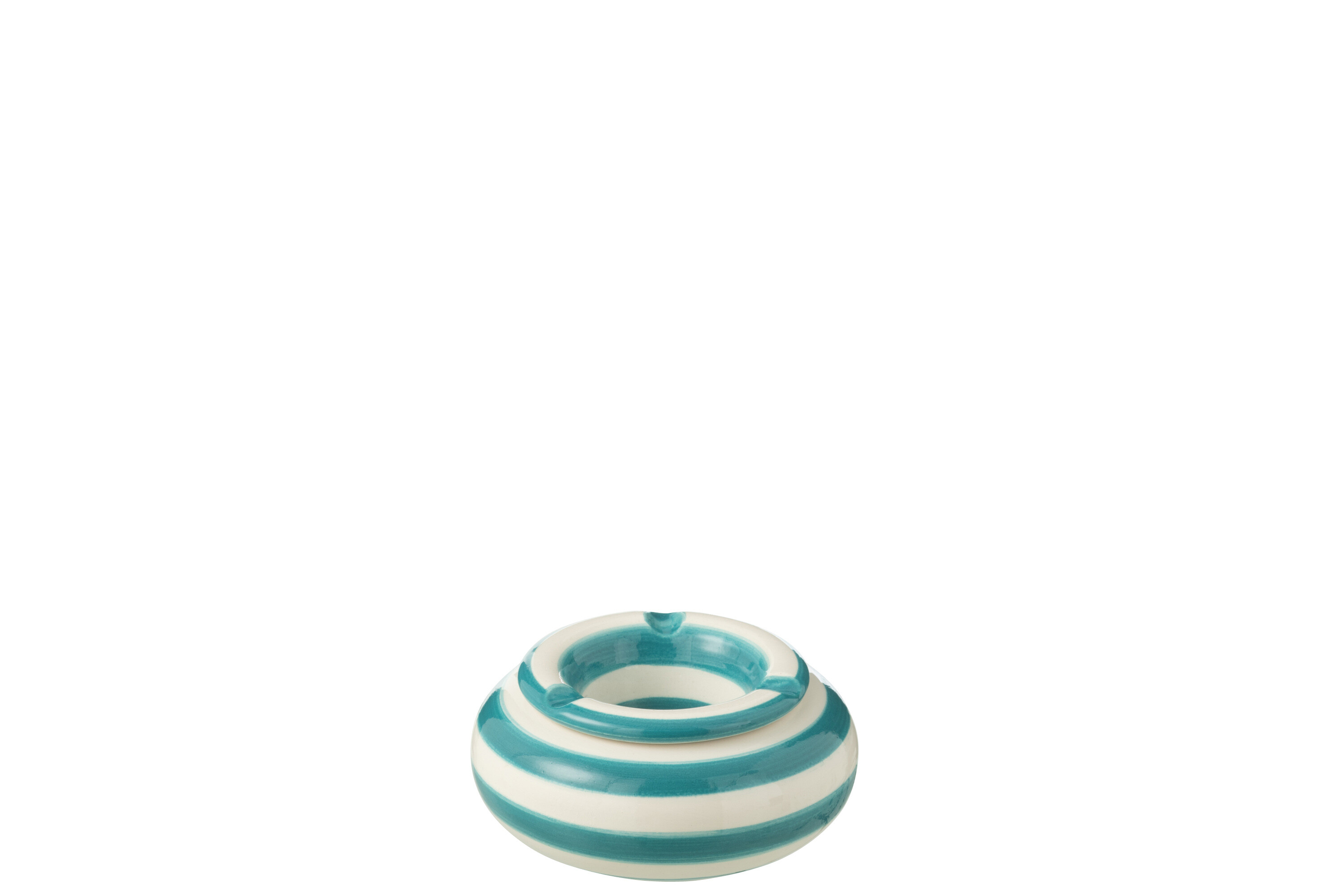 ASHTRAY GRANA ST CER WH/AQUA S