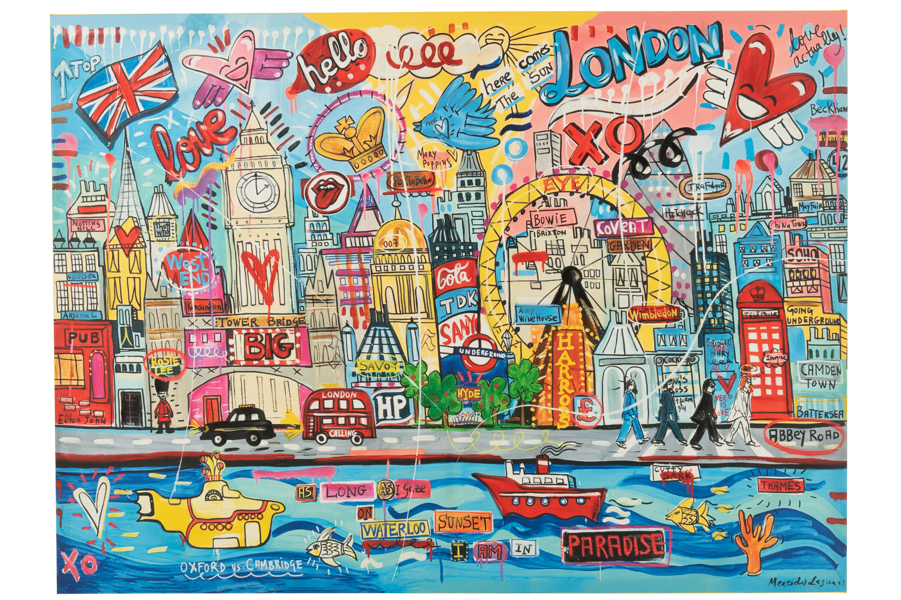 DEC MUR LONDRES POP TOILE MIX