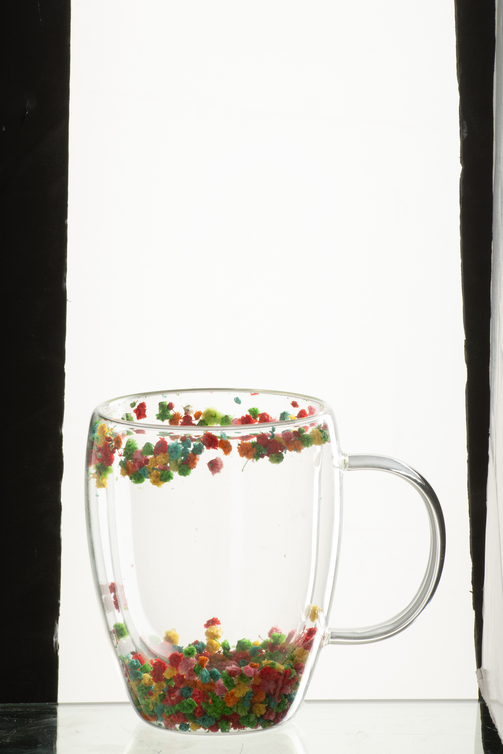 MUG FLEURS VERRE MIX