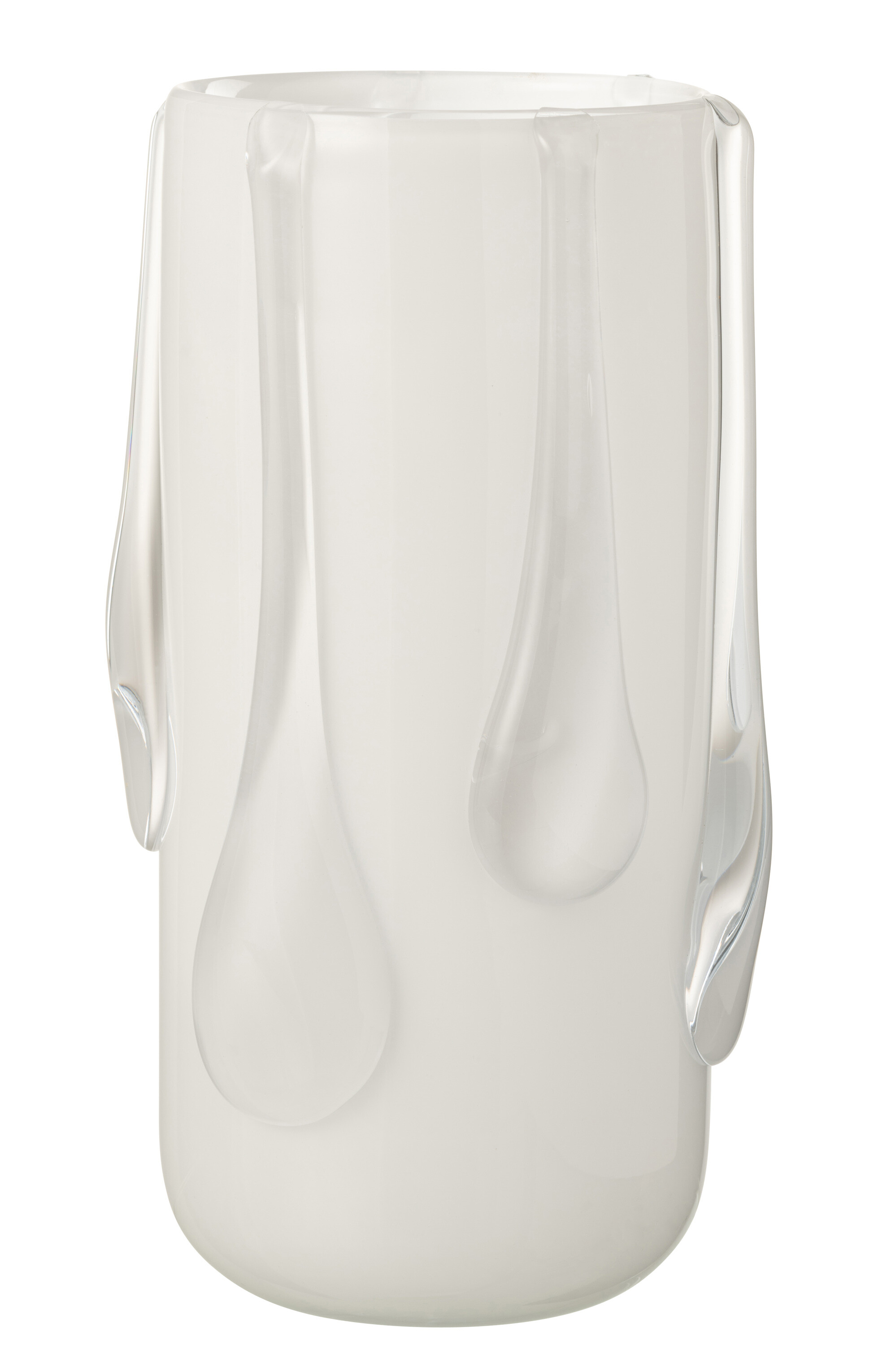 VASE DRIPPY VERRE BLANC POUD L