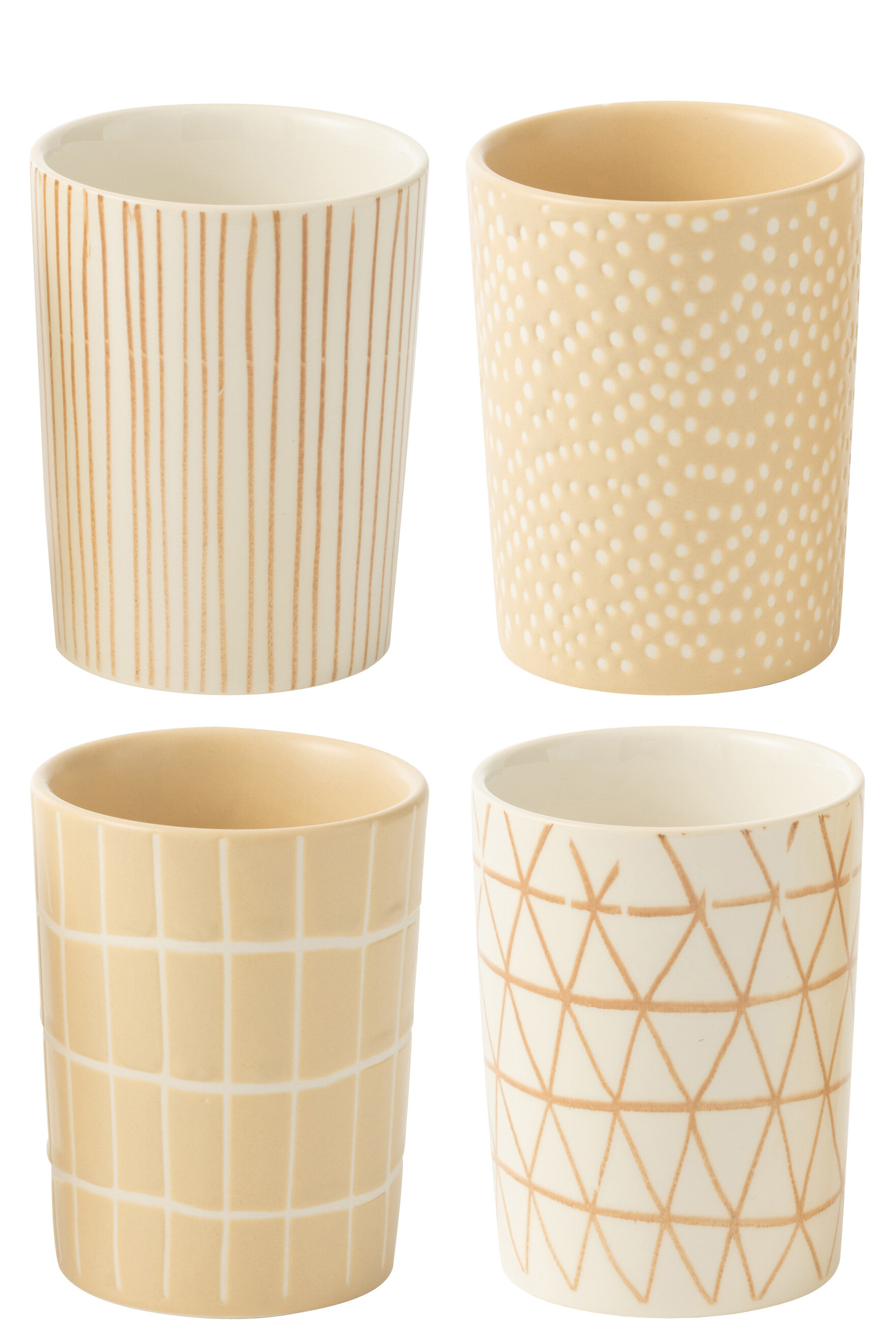 B/4 TASSE  CER CREME/BLA