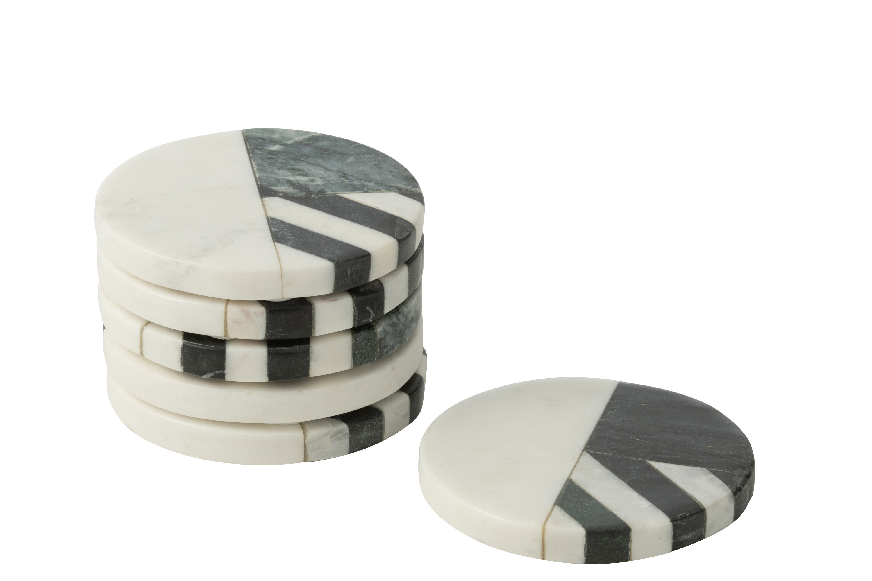 SET 6 SOUS-VERRES MARB BLA NOI