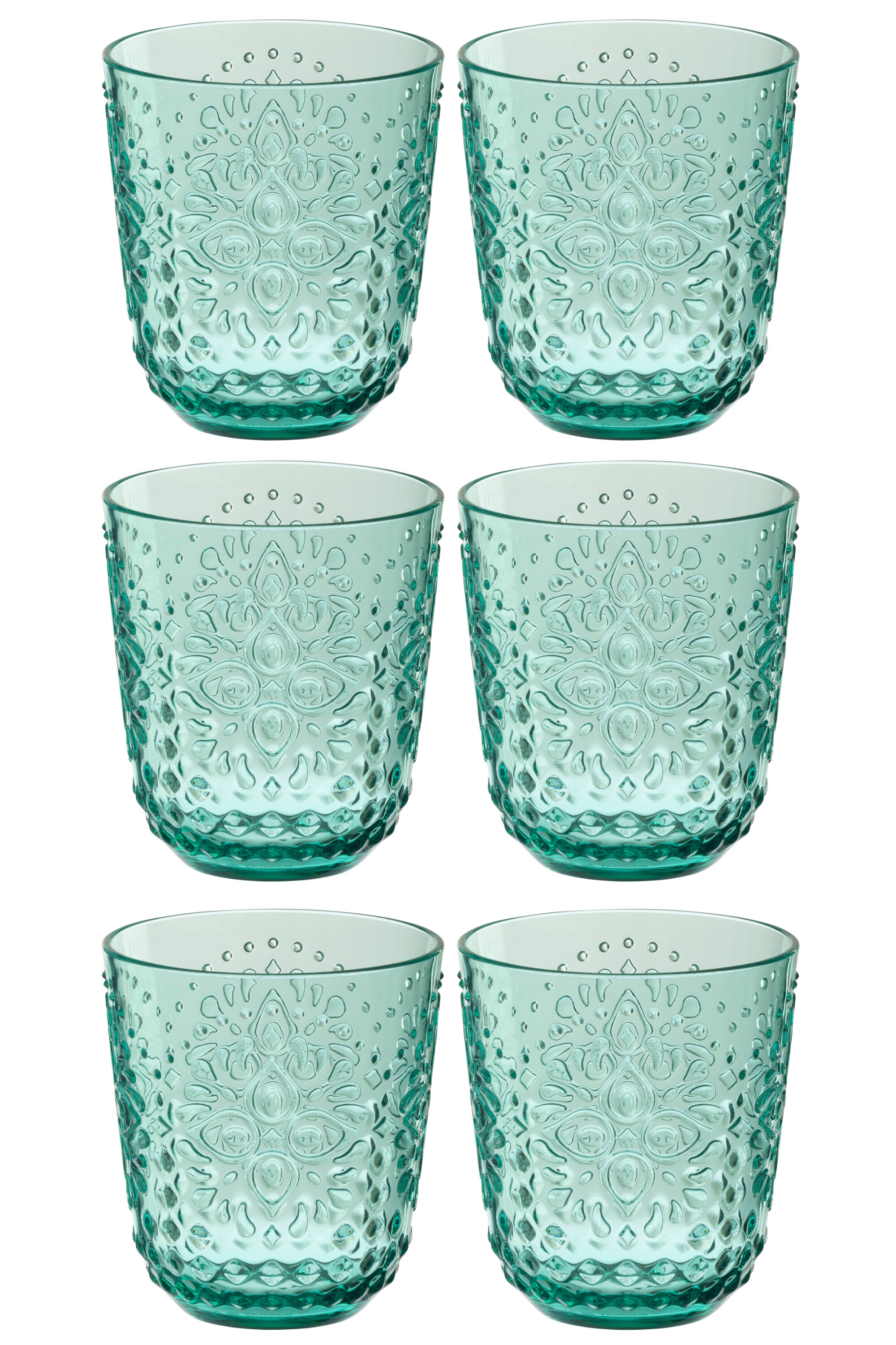 B/6 VERRES PLASTIQUE BLEU AQUA