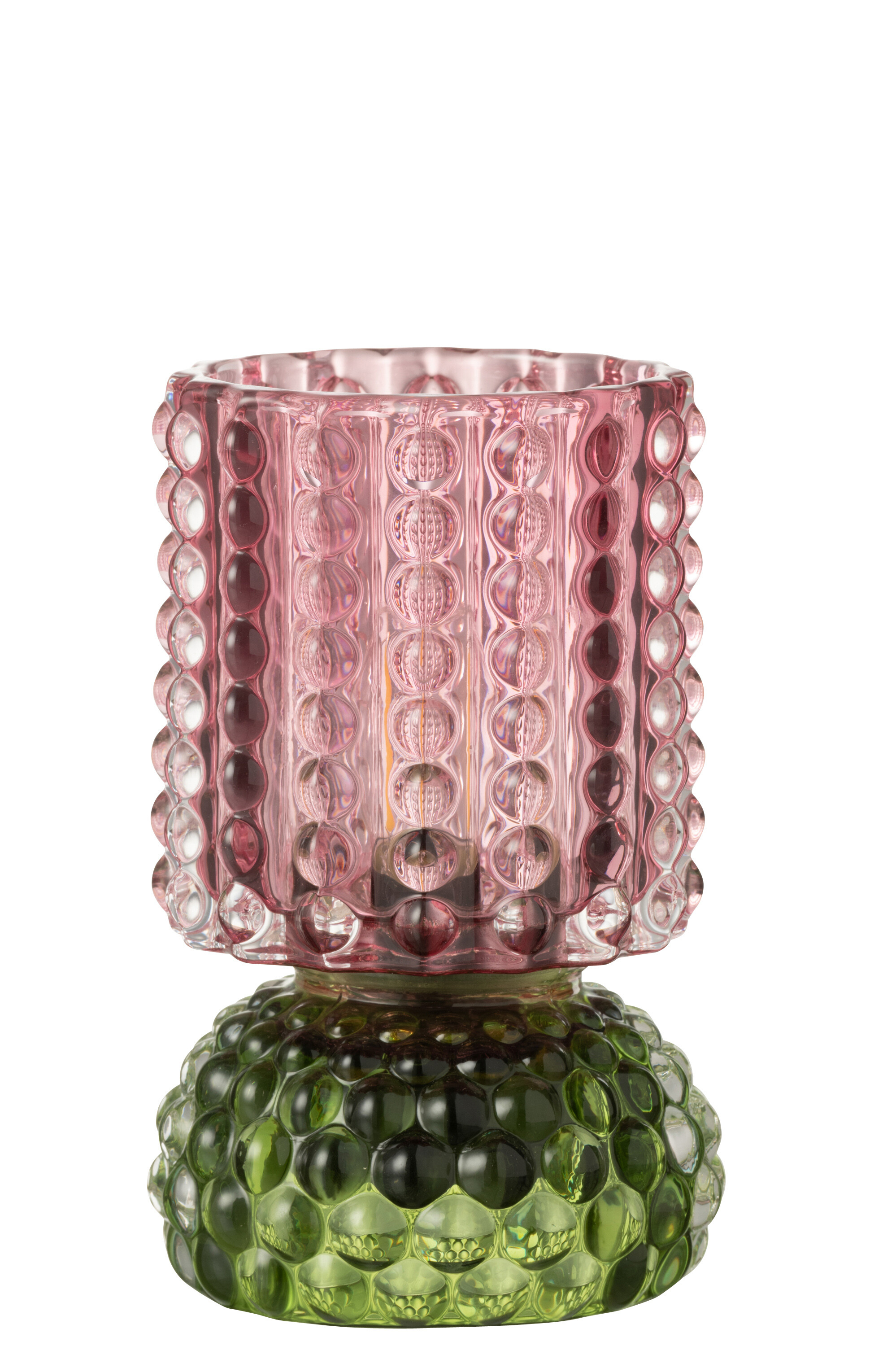 LAMP LED GLASS PINK/GREEN