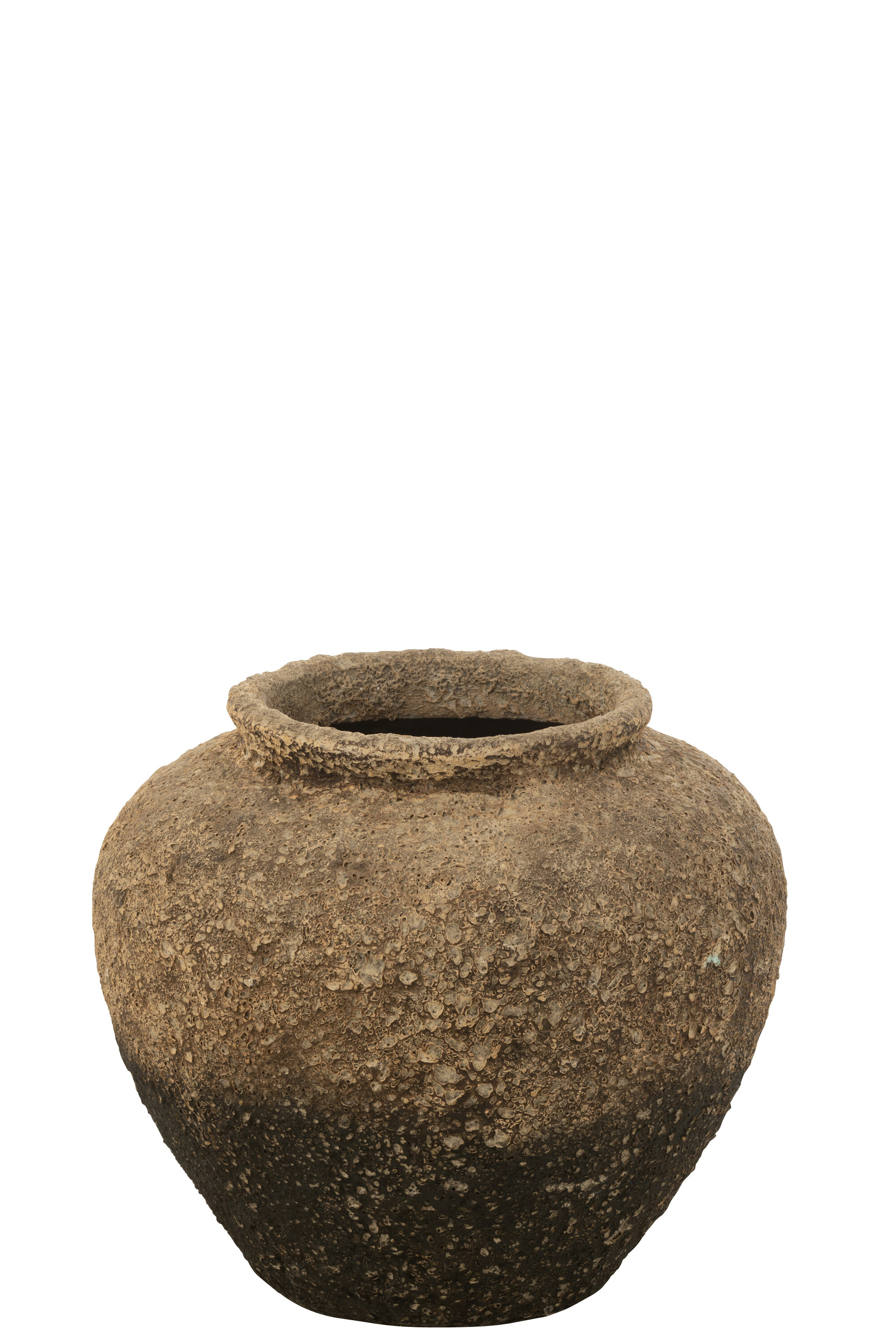 FLOWERPOT ANTIQU RND CEM BR/BL