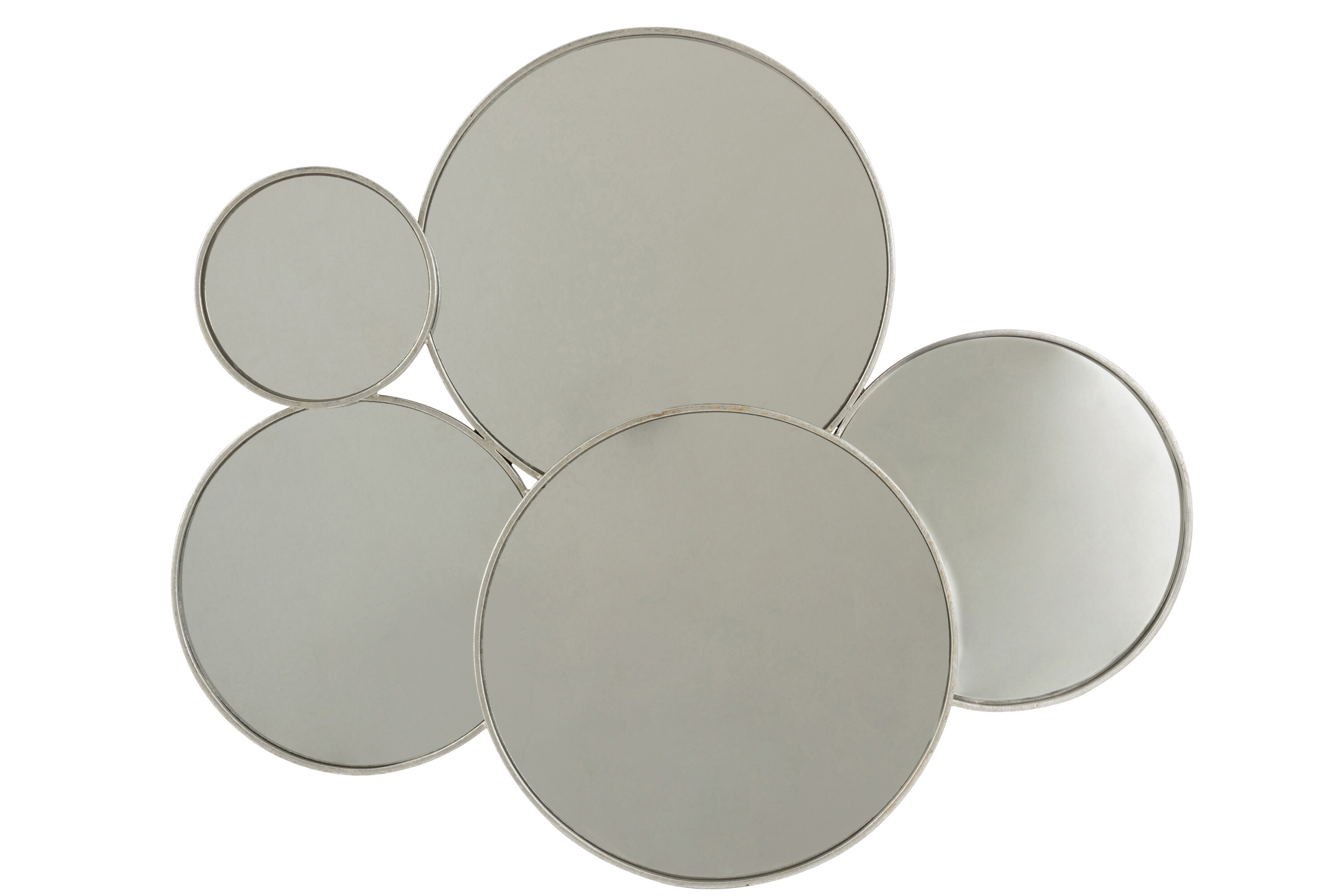 MIROIR 5 RONDS METAL ARGENT