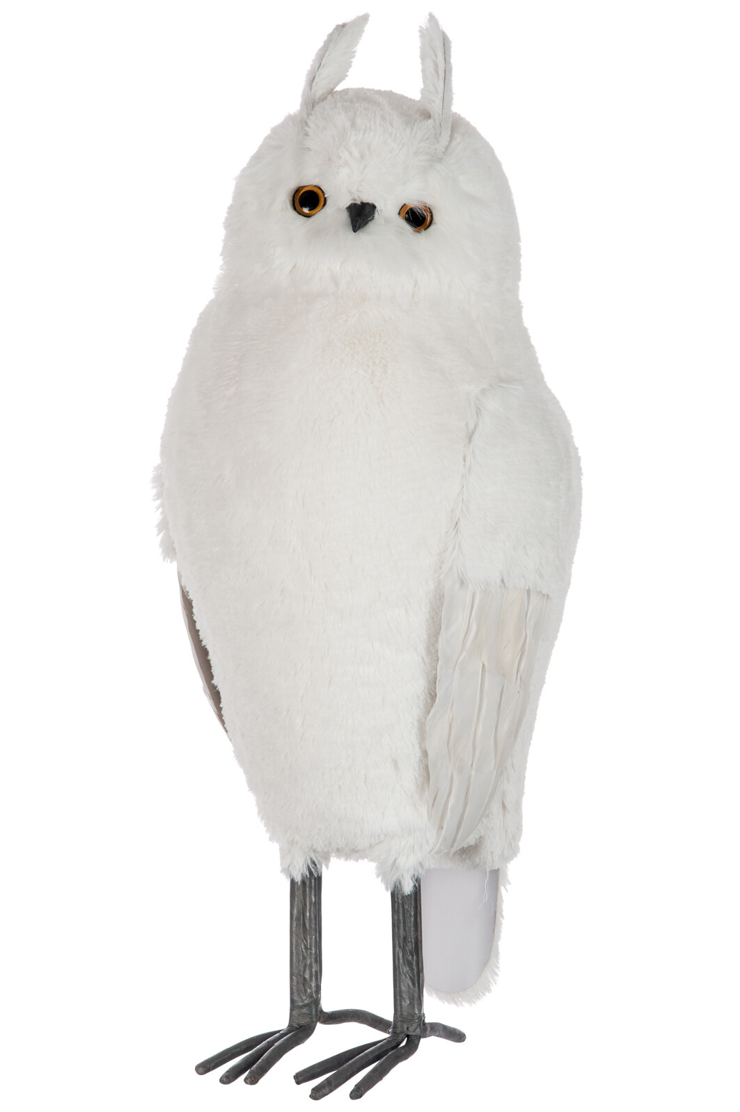 HIBOU DEBOUT XL FOURRURE  BLANC L