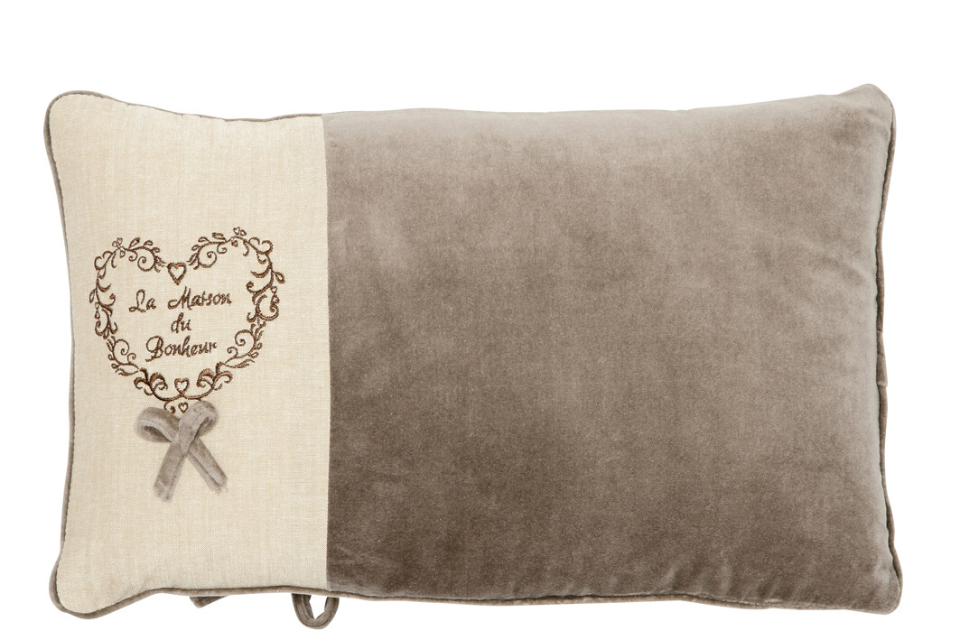 COUSSIN COEUR VEL COTON BEIG