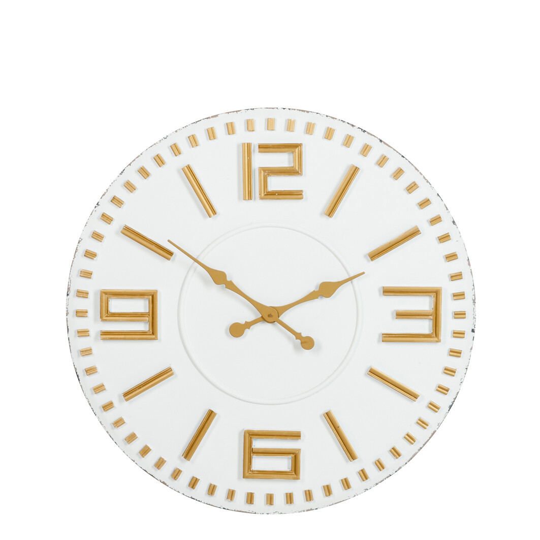 HORLOGE CHIF BOIS BLA/OR