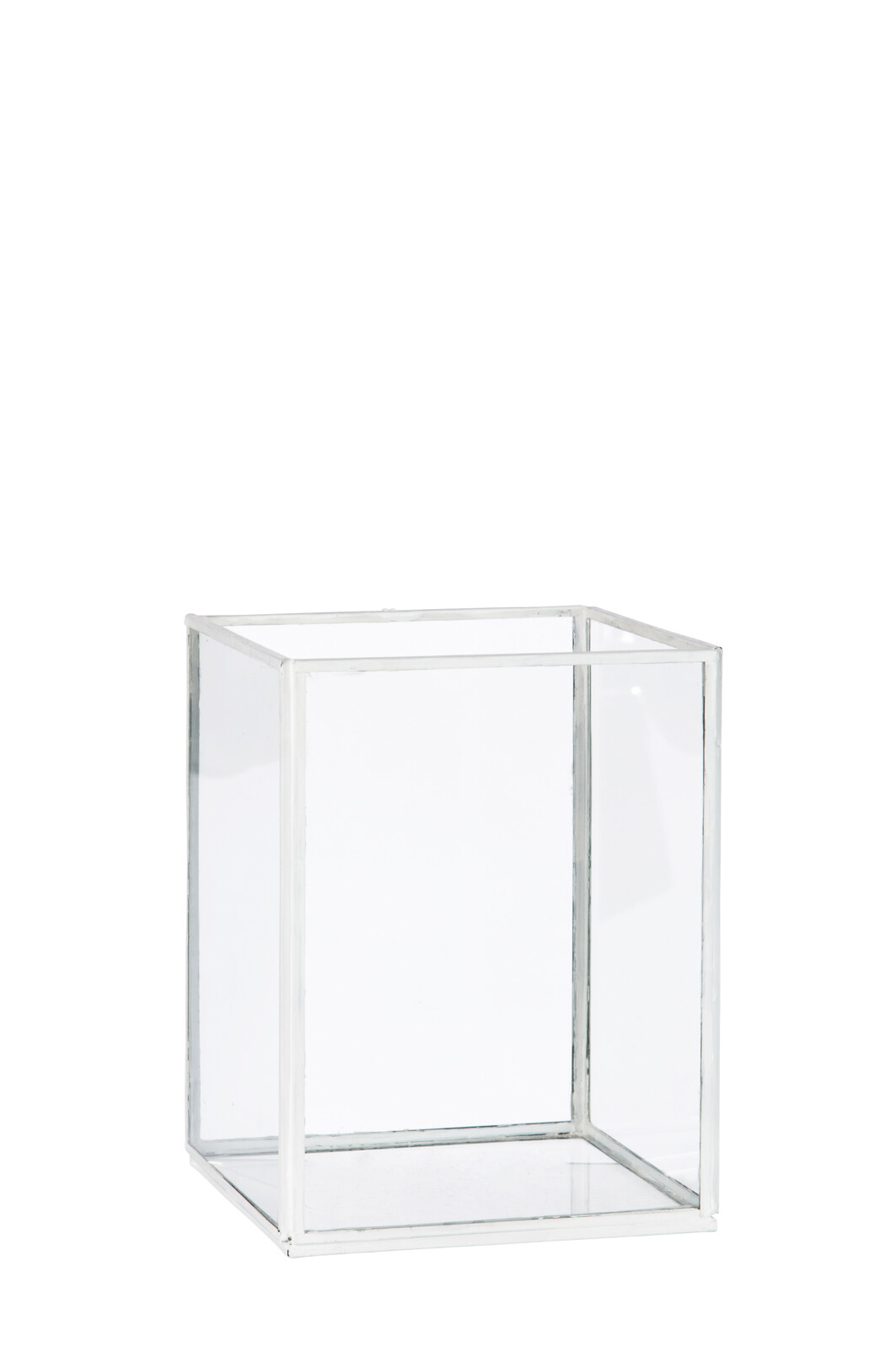 PHPH CUBE VERRE TRANS/MET BLANC S