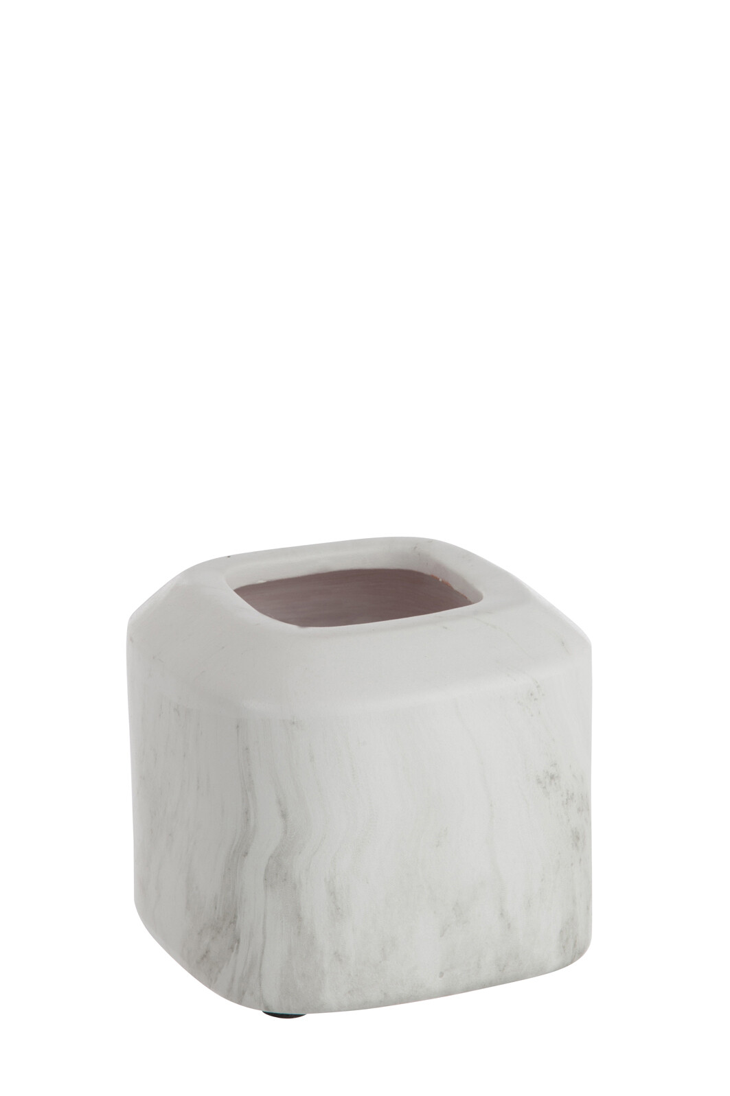 VASE CUBE TERRE CUITE MARBRE S