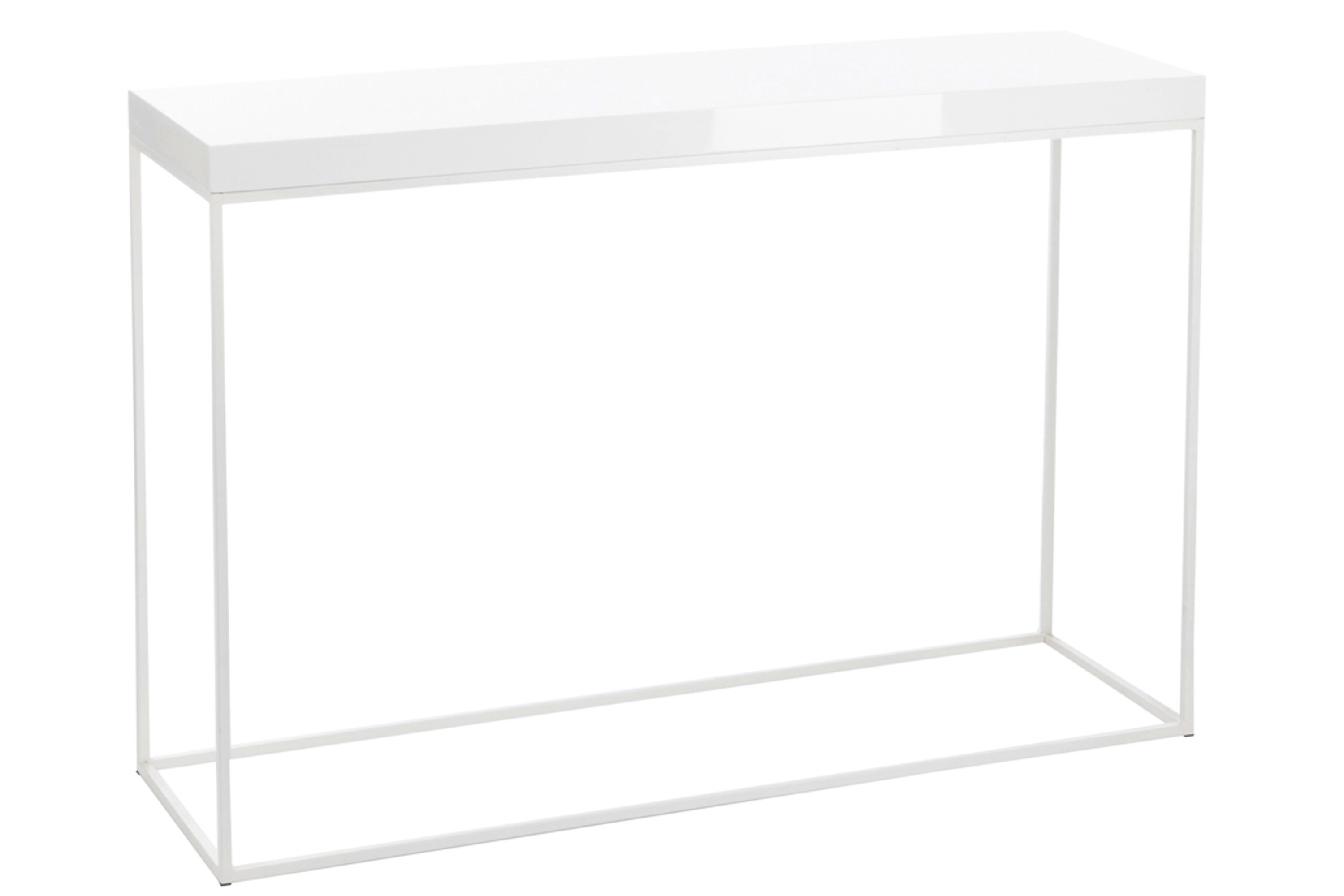 CONSOLE RECT BS/MET BLANC