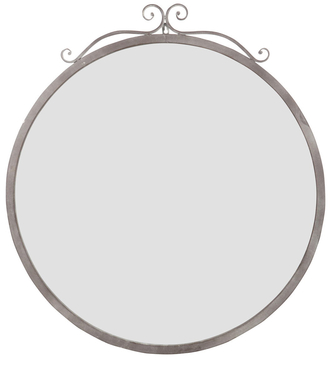 MIROIR RND ARAB MET/VERRE GRIS