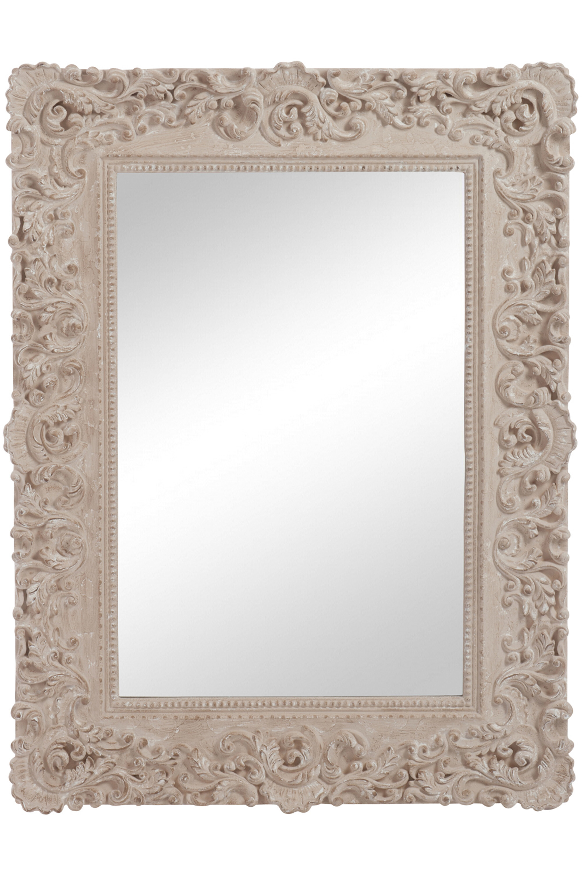 MIROIR REC BAROQUE PU BEIGE