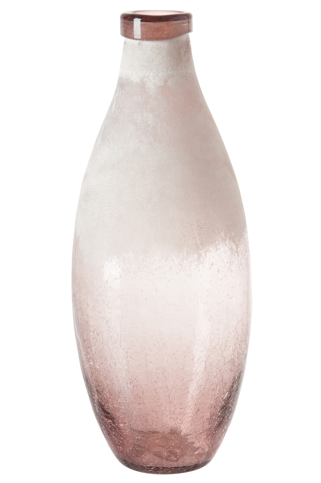 VASE LONG SCAVO VERRE ROSE