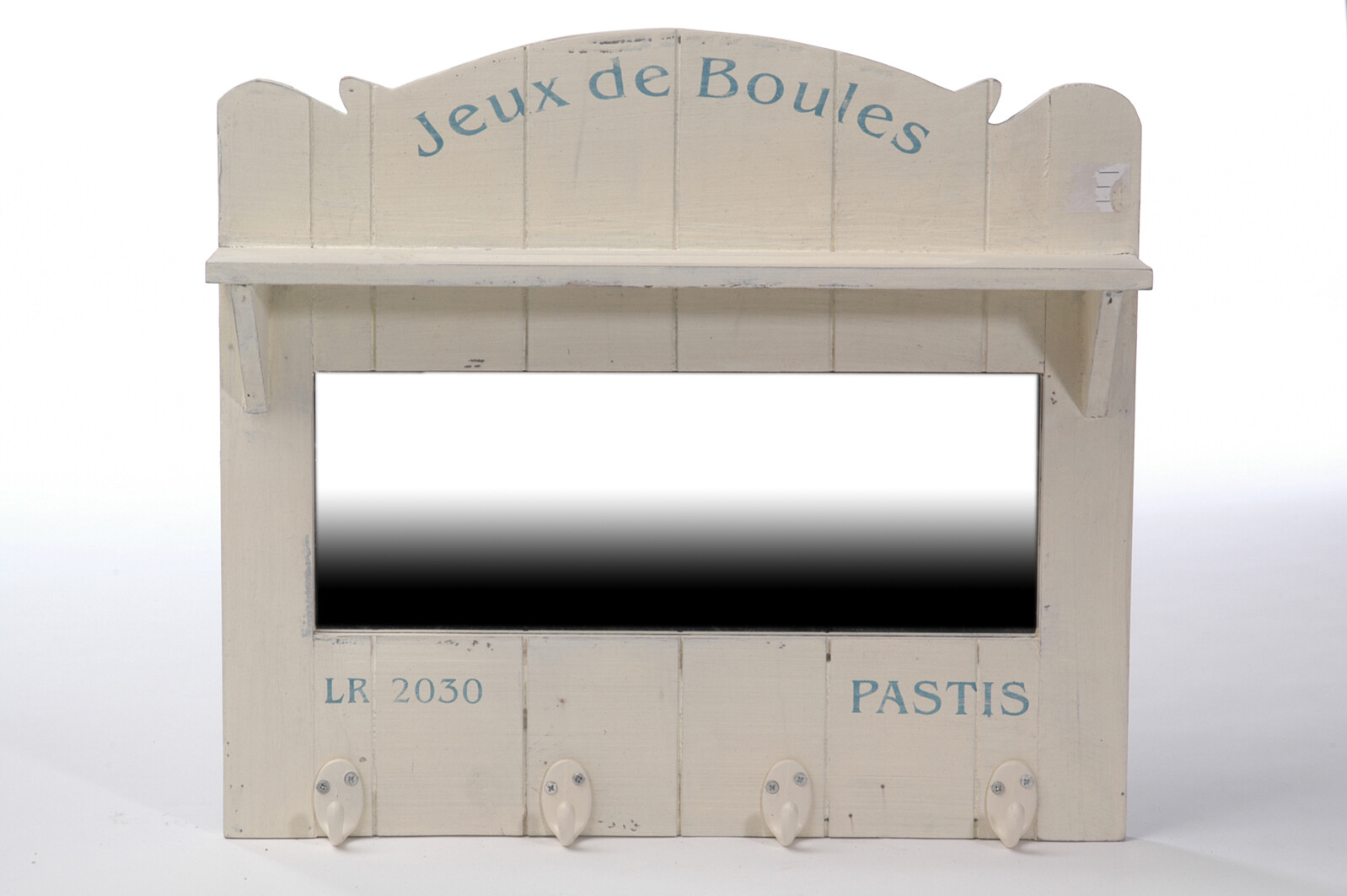 PORTEM.+MIROIR BOIS JDB P BLANC/BL 40X36X8