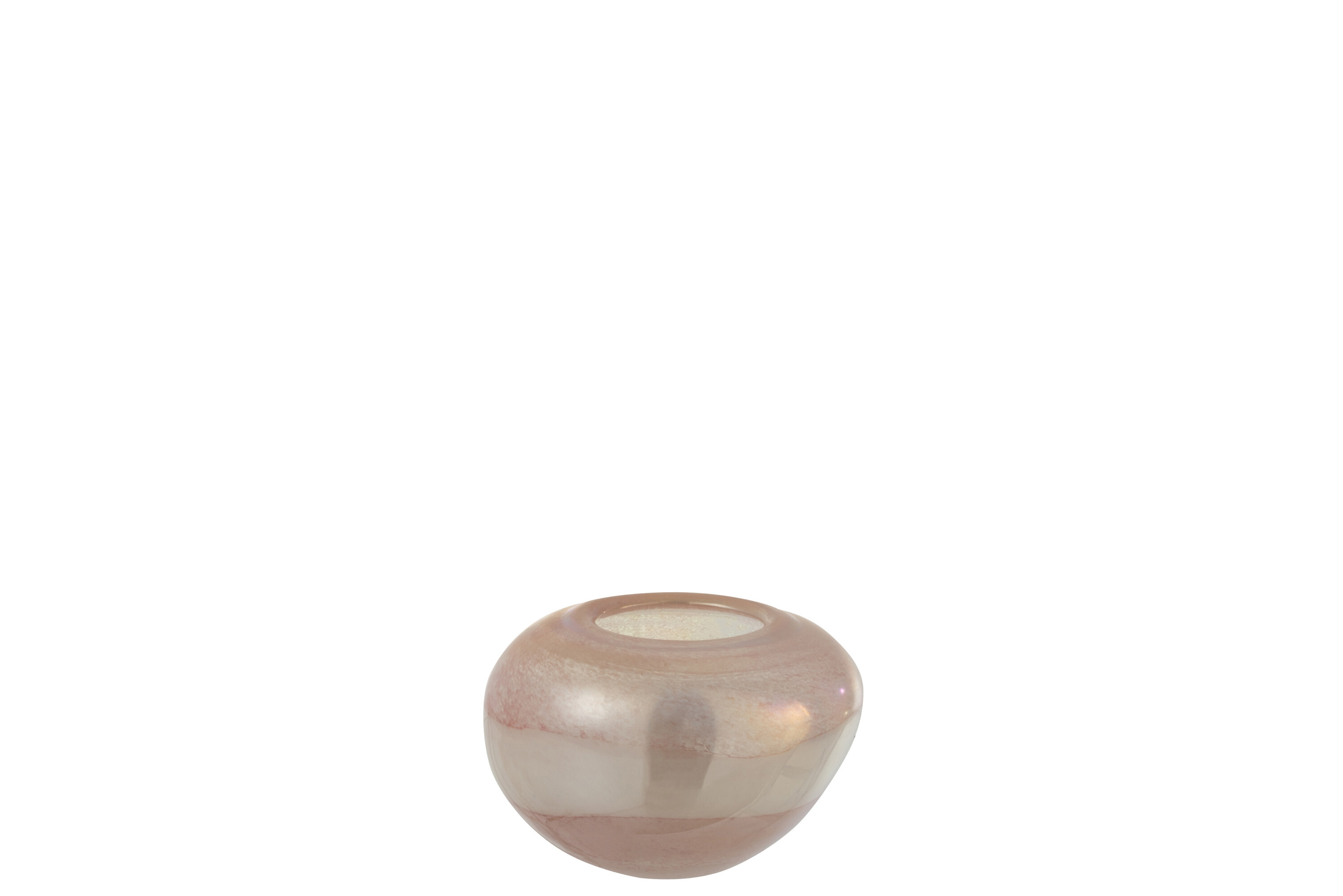 VASE LEA ROND VERRE ROSE