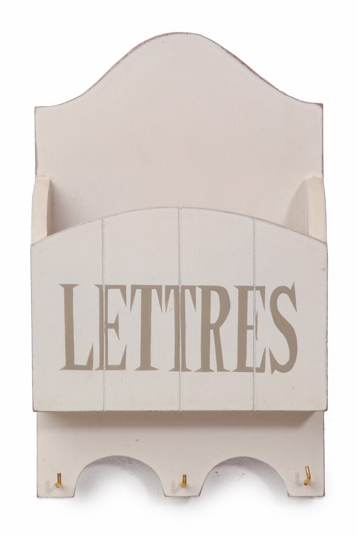 PORTE-LETTRES Lettres BOIS BLANC 15X24X4,5