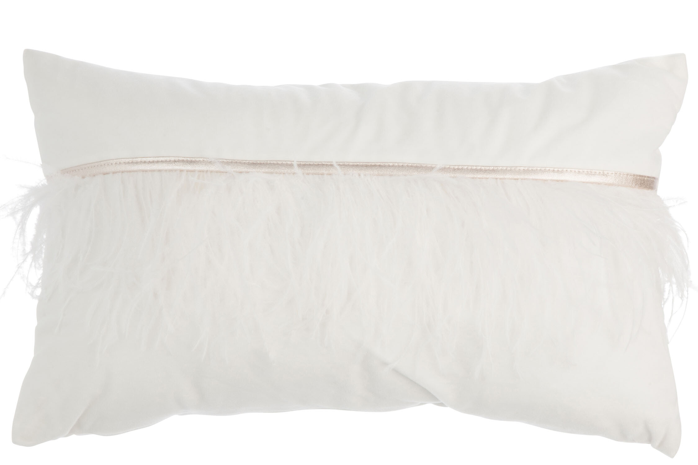 COUSSIN PLUME POLY BLANC/OR