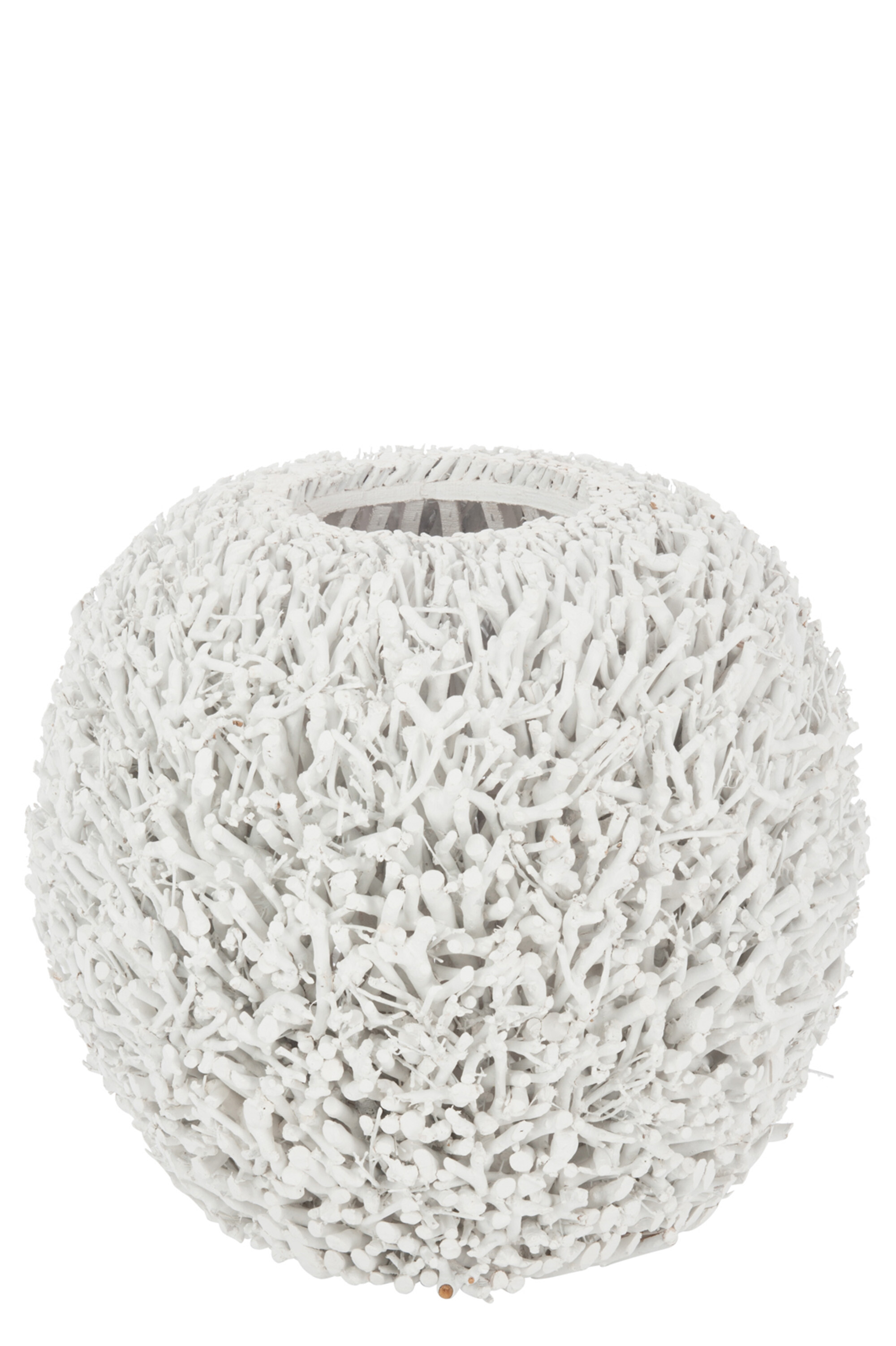 VASE ROND FINE BRAN WHITE WASH L