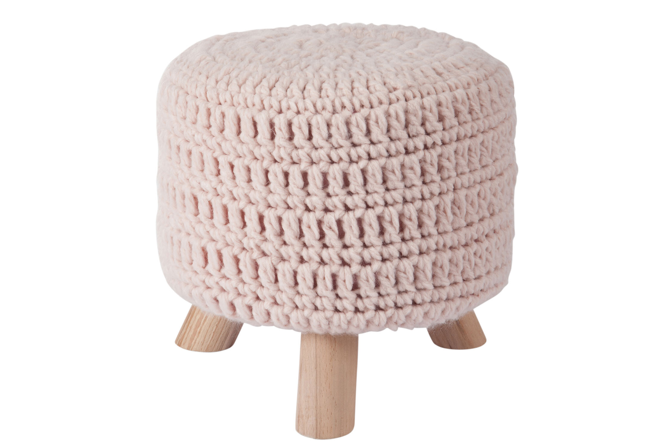 POUF ROND LAINE ROSE CLAIR