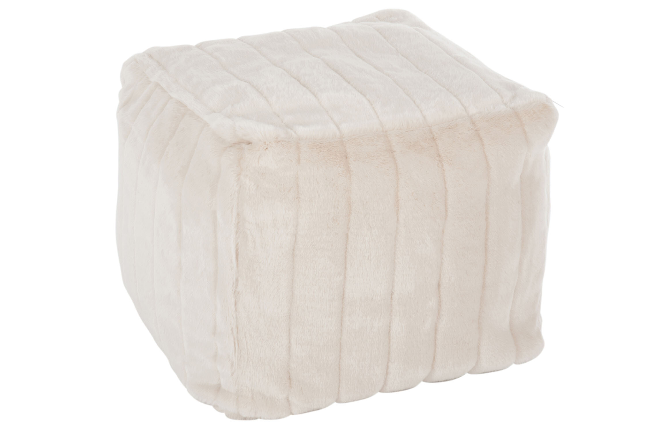 POUF IMIT FOURRURE BEIGE