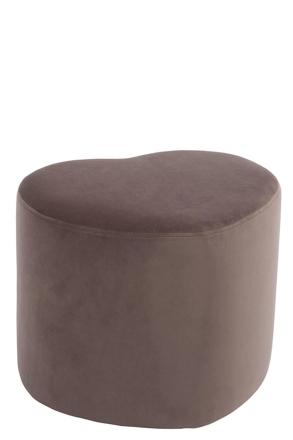 POUF COEUR VELOURS TAUPE