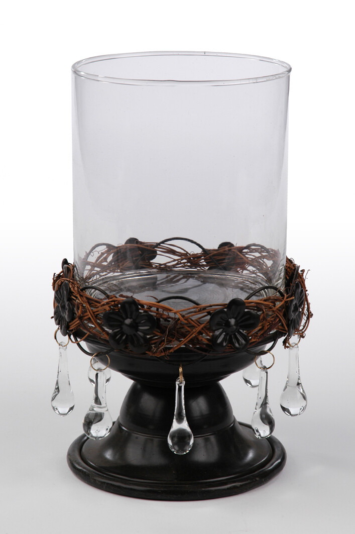 BOUGEOIR TOSCA VERRE/FF NOIR