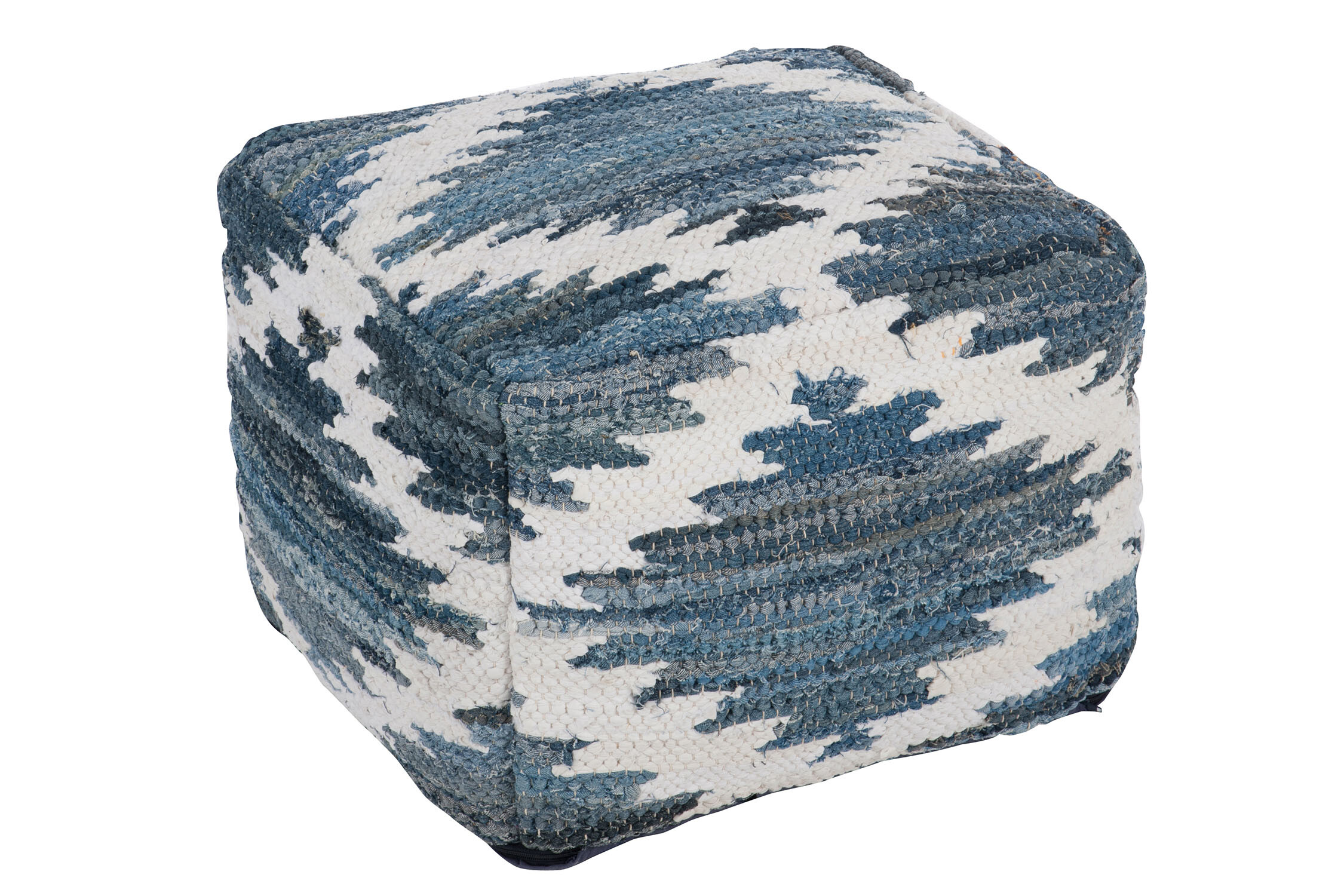 POUF DENIM CHINDI BLANC/BLEU