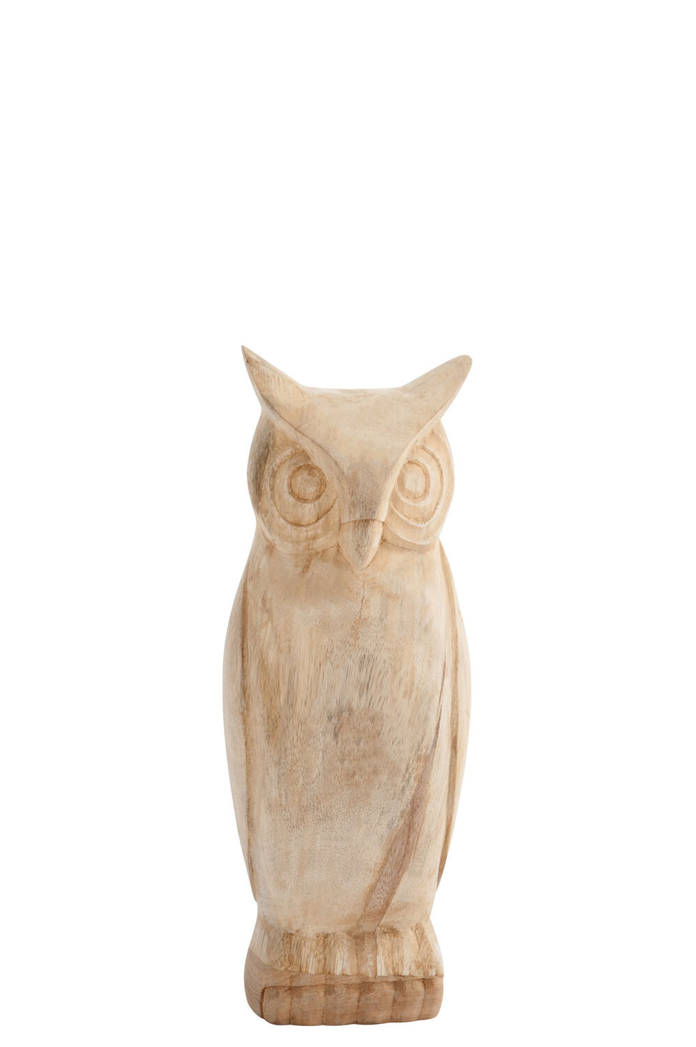 HIBOU DEBOUT BOIS NATUREL M 15X10X55CM