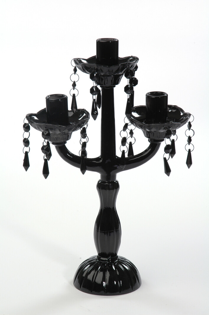 CHANDELIER 3-PCS VERRE+GOUTTES NOIR