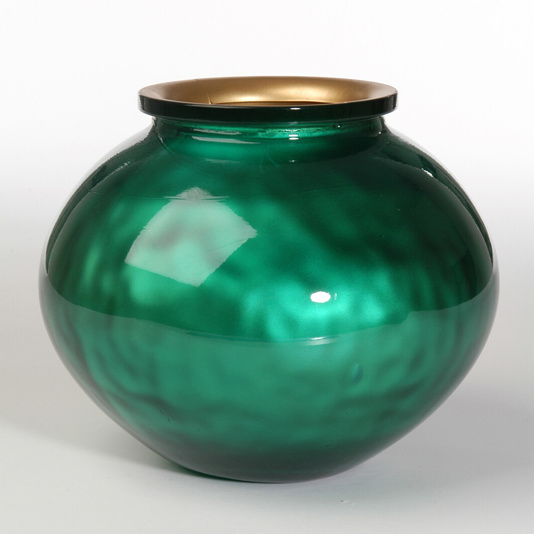 VASE BOULE VERT FONCÉ BRILLANT