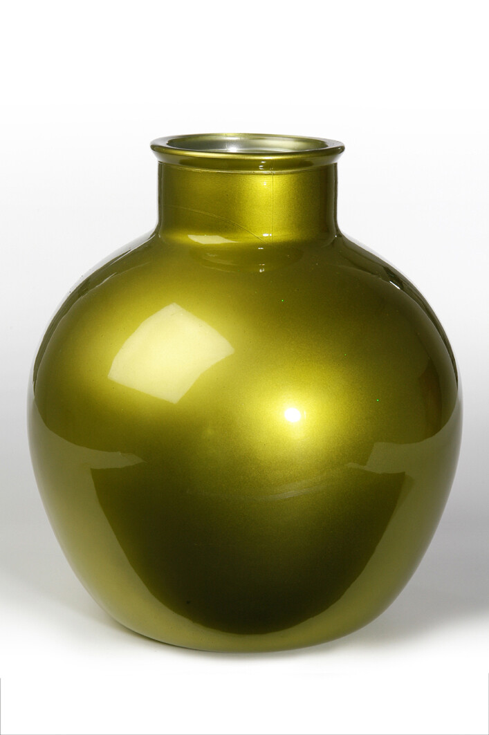 VASE BOULE VERT CLAIR BRILLANT