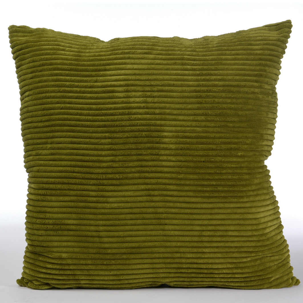 COUSSIN VELOURS CÔTELÉ VERT