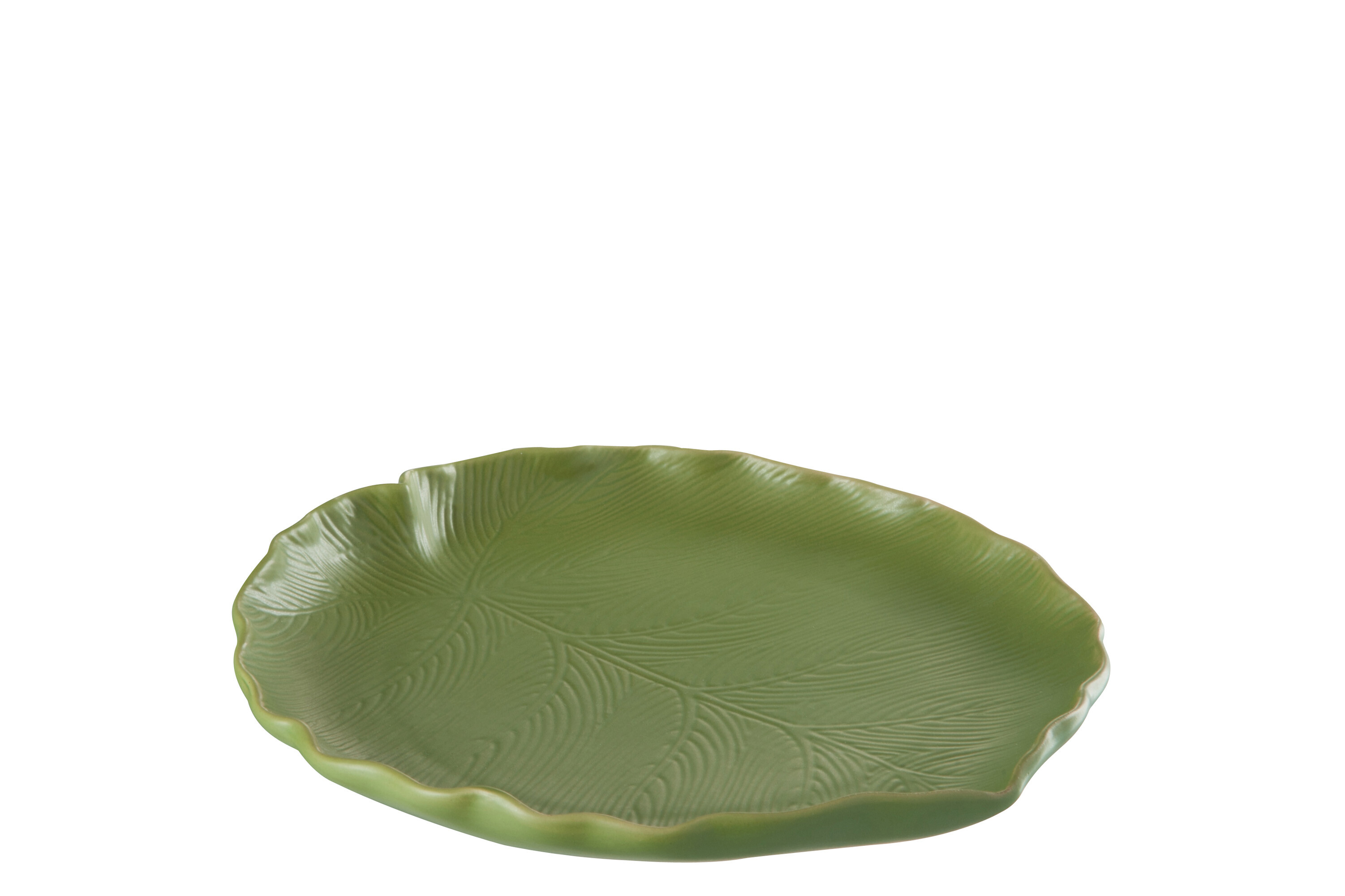 ASSIETTE FEUILLE CER VERT SMALL