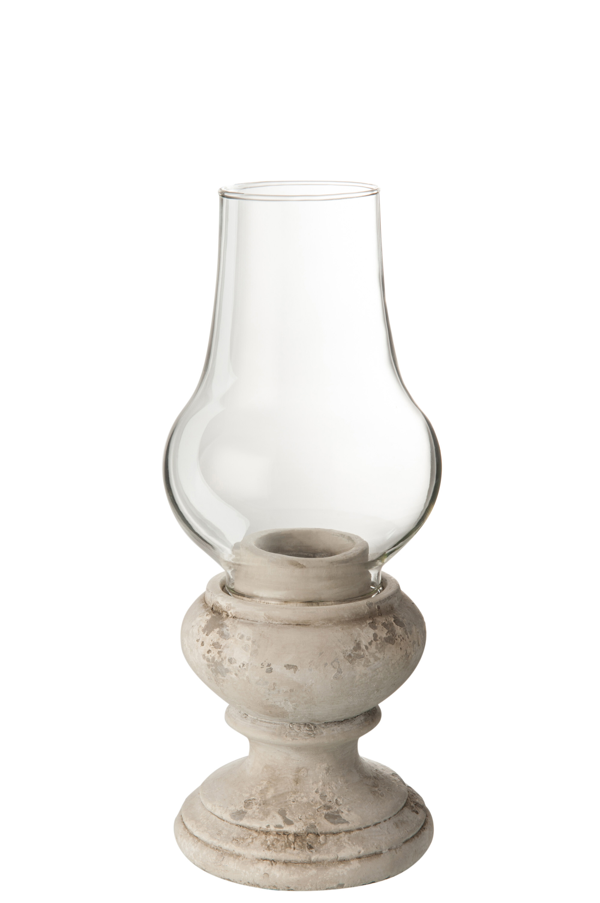 BOUGEOIR CIMENT/VERRE BEIGE